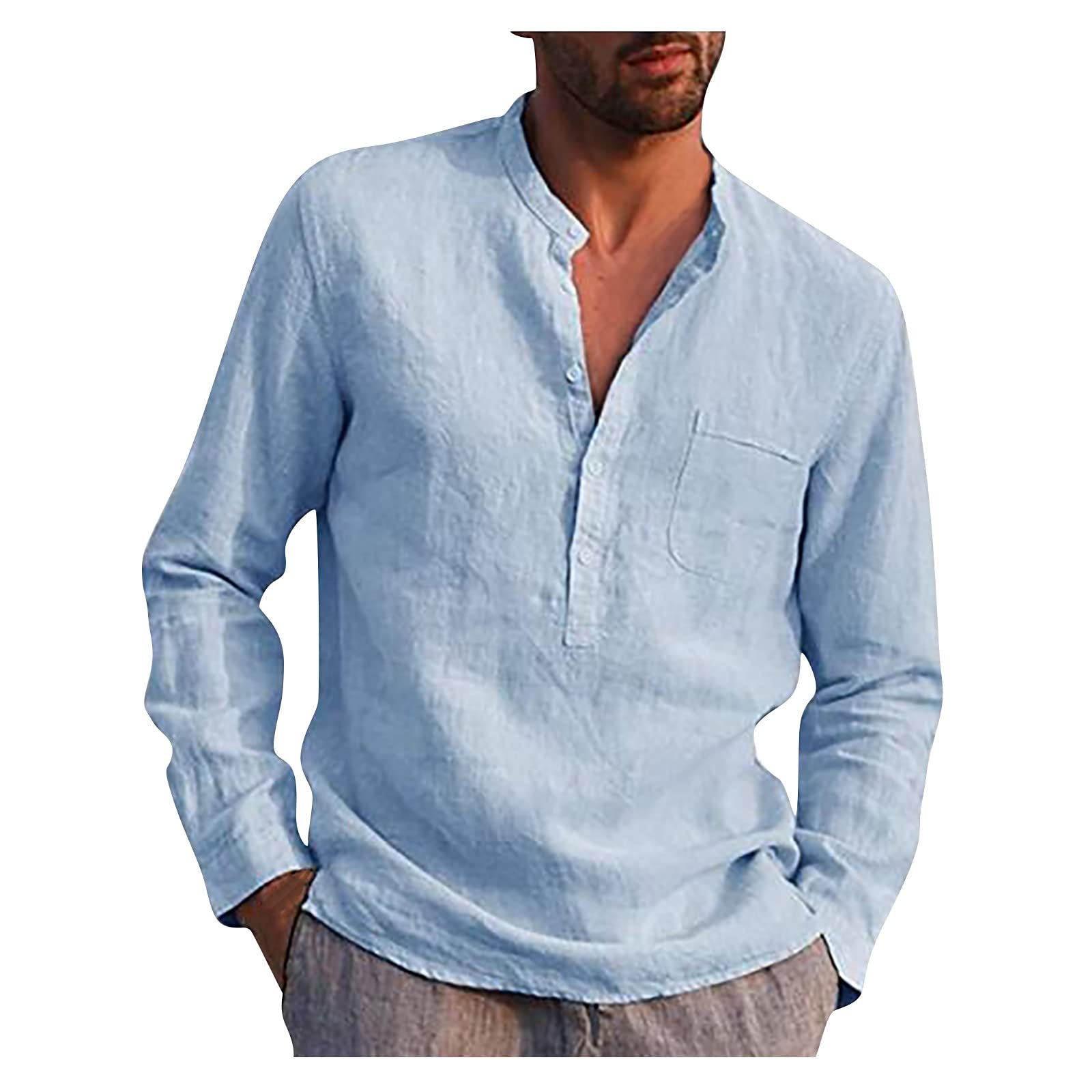 FIRERO Men's Distressed Henley Shirts - Vintage Long Sleeve Button Down T-Shirt for Casual Wear | Perfect for Outdoor Adventures, Date Nights & Everyday Style