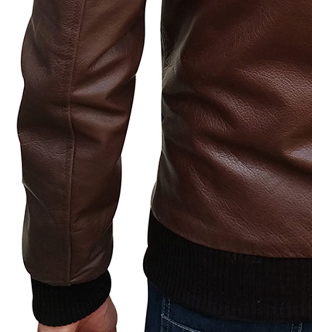 Men's Classic Slim Fit Retro Lambskin Leather Jacket - Vintage Style Motorcycle Biker Coat for Casual Wear & Night Out