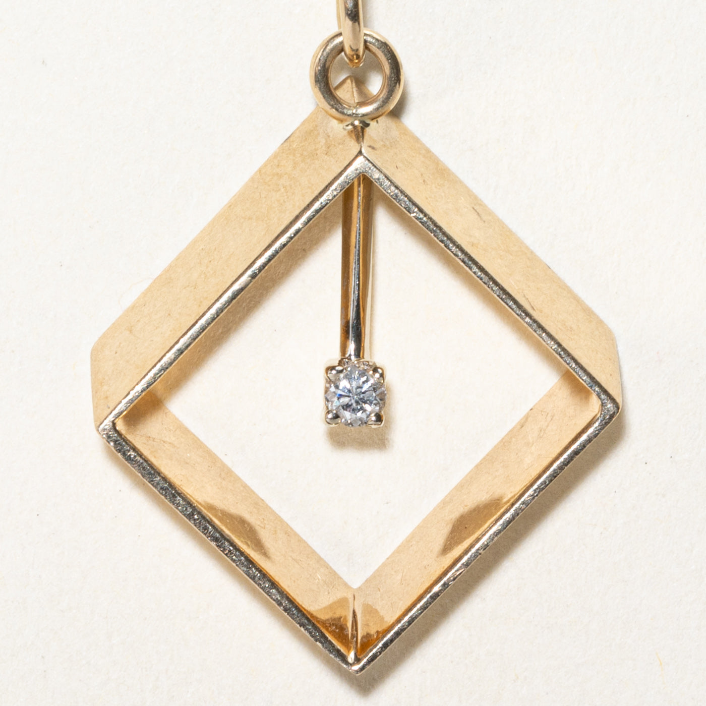 0.09ct Dangling Diamond Cube Pendant Necklace - Elegant Cubic Zirconia Jewelry for Women, Perfect for Parties, Weddings & Date Nights