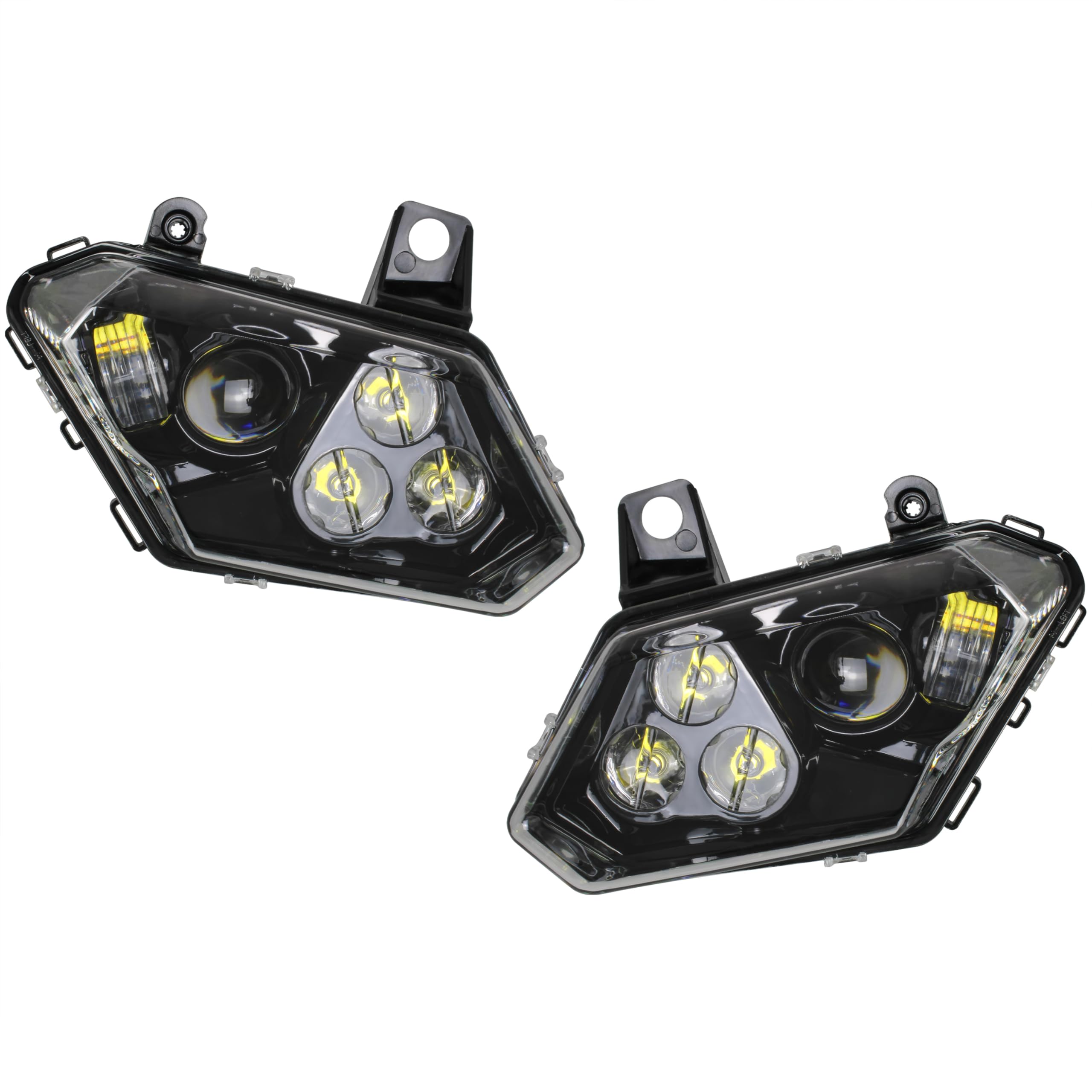 SAUTVS LED Headlights for Can-Am Maverick Trail Sport Commander & Max 800 1000 (2018-2025) - Halo LED Headlamp with Clear Lens - 2PCS Off-Road Lighting Accessories for Night Riding & Adventure Trail Use