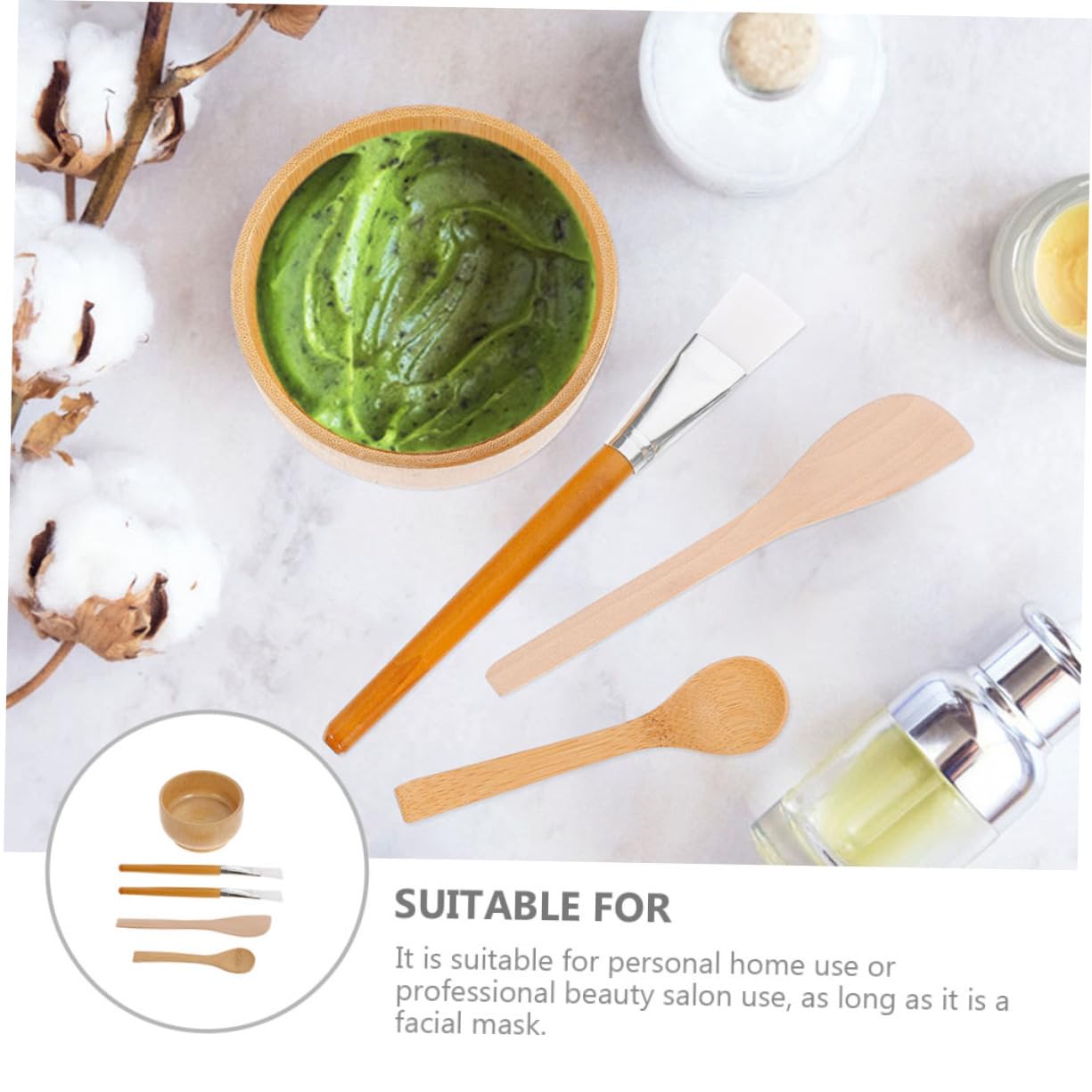 Mikinona DIY Facial Mask Bowl Set - 10 Piece Kit with Mixing Bowl, 2 Brushes, Spoon & Stirring Stick - Professional Beauty Mask Applicator for Skincare & Homemade Face Masks - Perfect for Spa Days & At-Home Skincare Routines