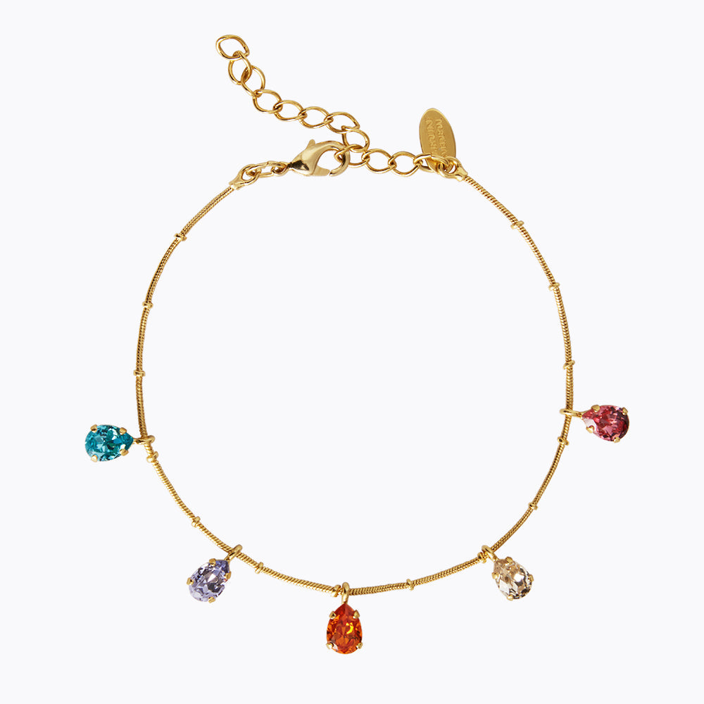 Estelle Ankle Chain with Rainbow Charm - Stylish Women's Foot Jewelry for Summer Outfits, Beach Parties & Boho Fashion