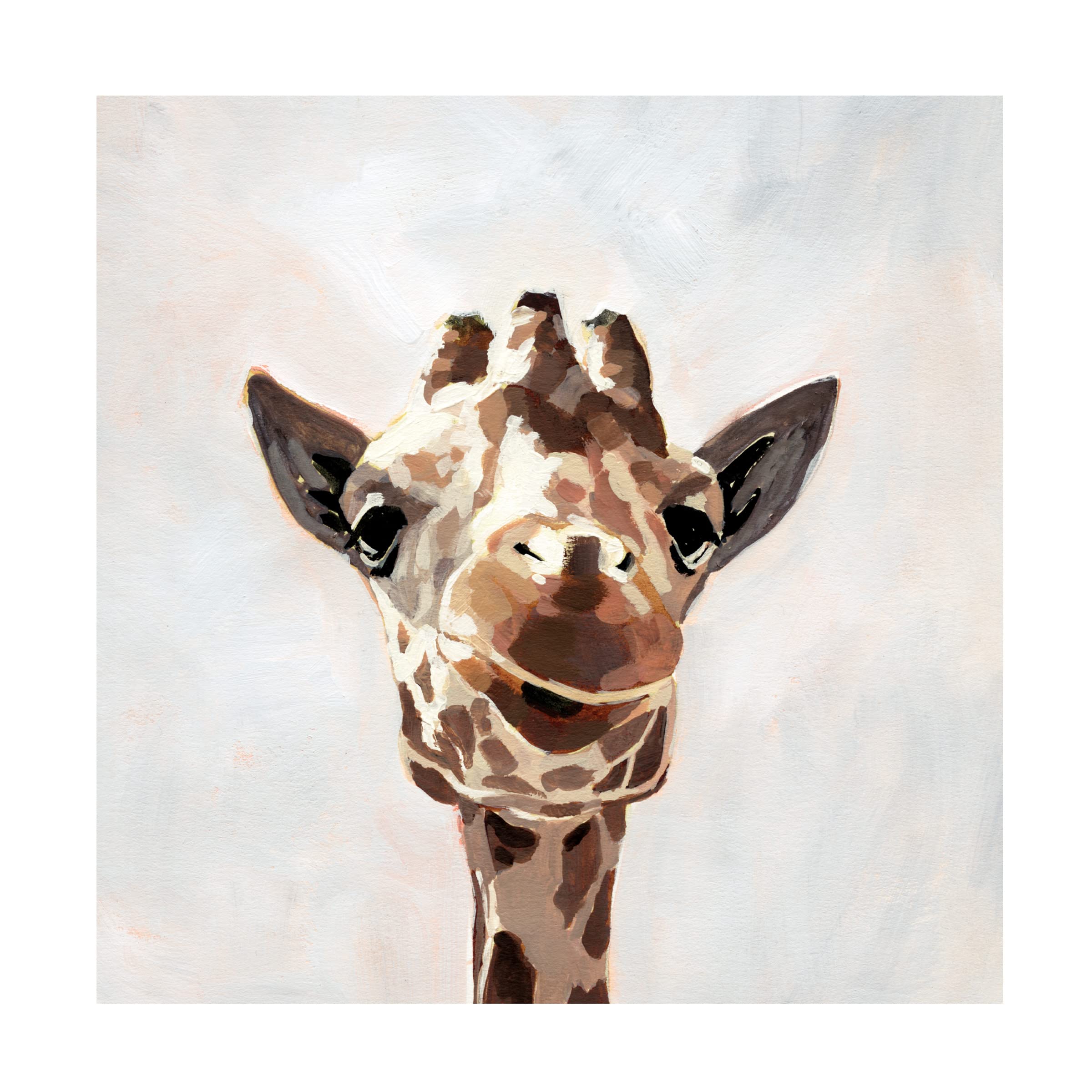 Victoria Barnes 'Giraffes Gaze I' Canvas Wall Art Print - Modern Wildlife Home Decor for Living Room, Bedroom & Office