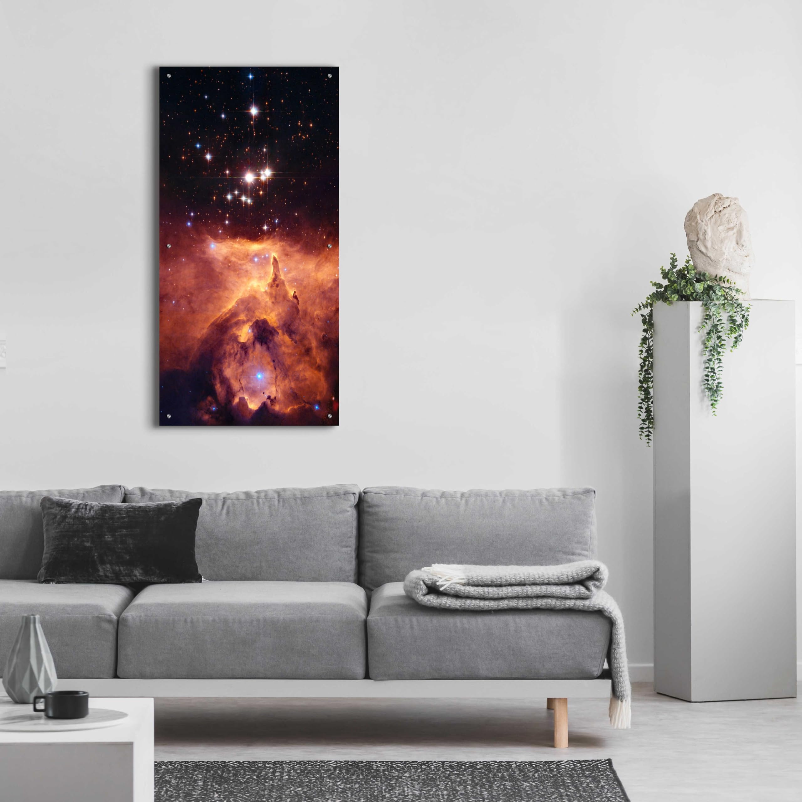 Epic 'Star Crossed' Hubble Space Telescope Acrylic Glass Wall Art - 24x48 Inches - Stunning Space Decor for Living Room, Bedroom or Office