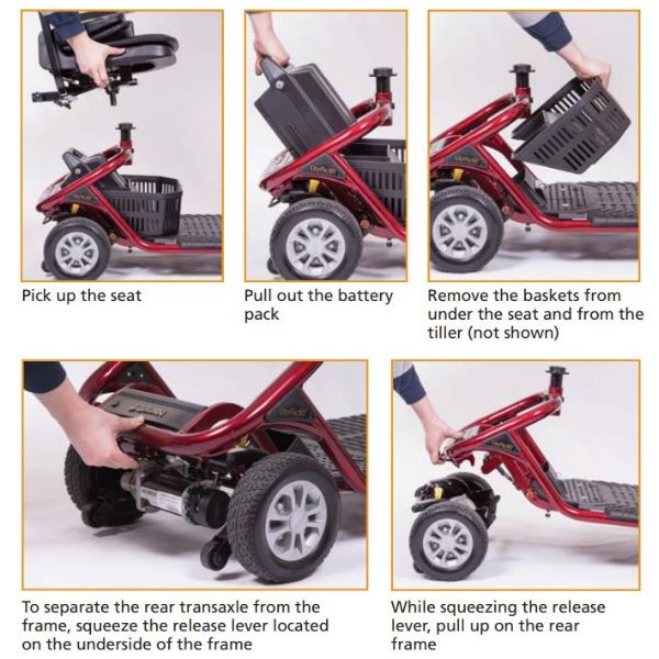 Golden Technologies LiteRider 4 Wheel Mobility Scooter GL141 - Lightweight Foldable Electric Scooter for Adults & Seniors - Indoor & Outdoor Use for Shopping, Travel, and Daily Mobility