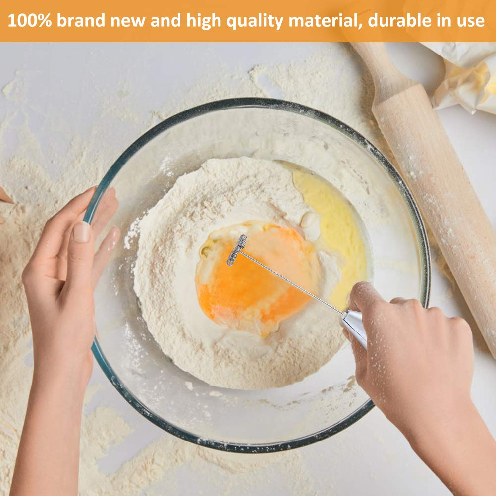 Electric Milk Frother & Hand Mixer - 2-in-1 Kitchen Tool for Whipping Cream, Frothing Milk, Beating Eggs - Perfect for Coffee, Baking, Cooking & Smoothies at Home
