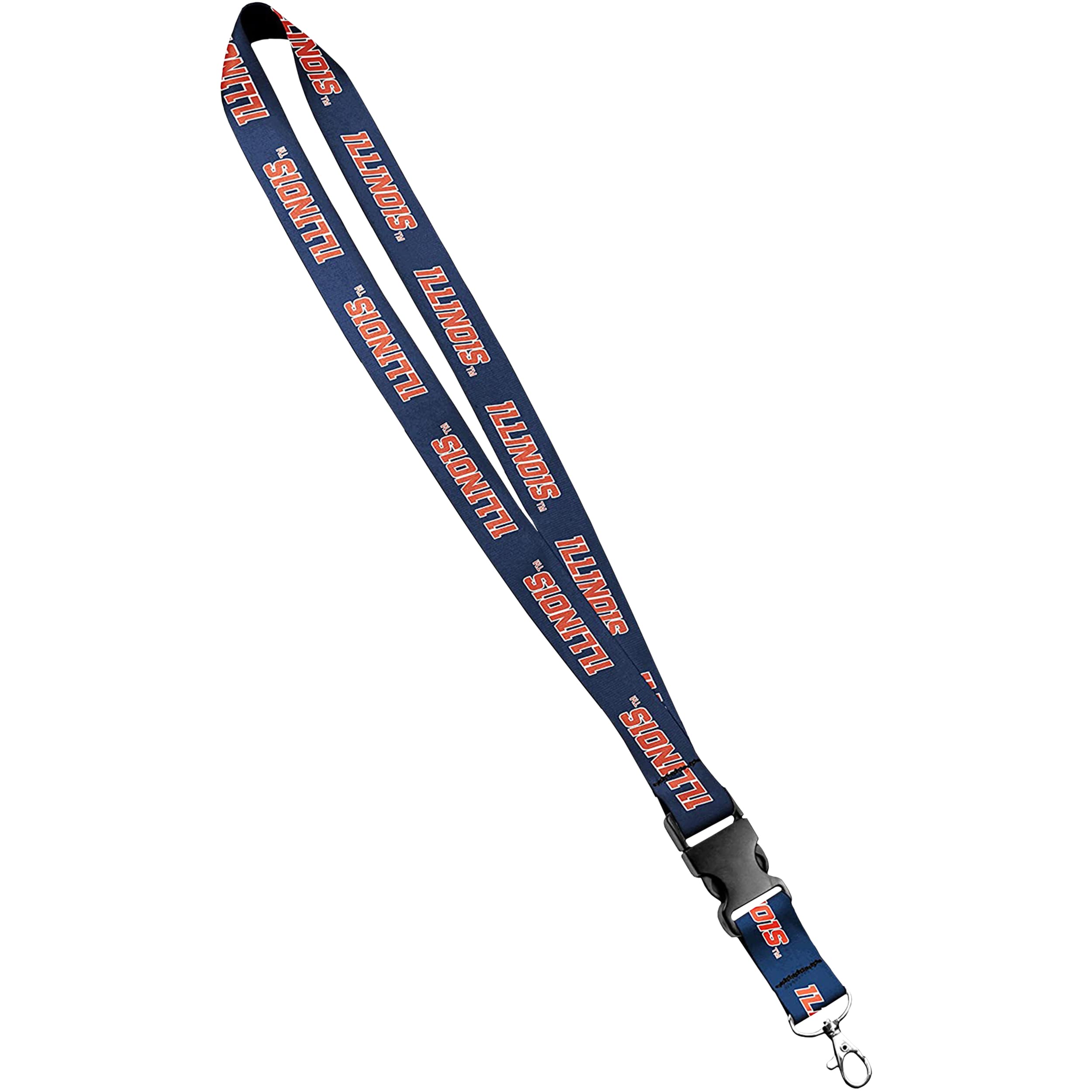 University of Illinois Lanyard - Blue Satin Keychain Necklace, 1 Inch ID Badge Holder for Students, Faculty & Staff - Perfect for Campus Events, Work & School Accessories