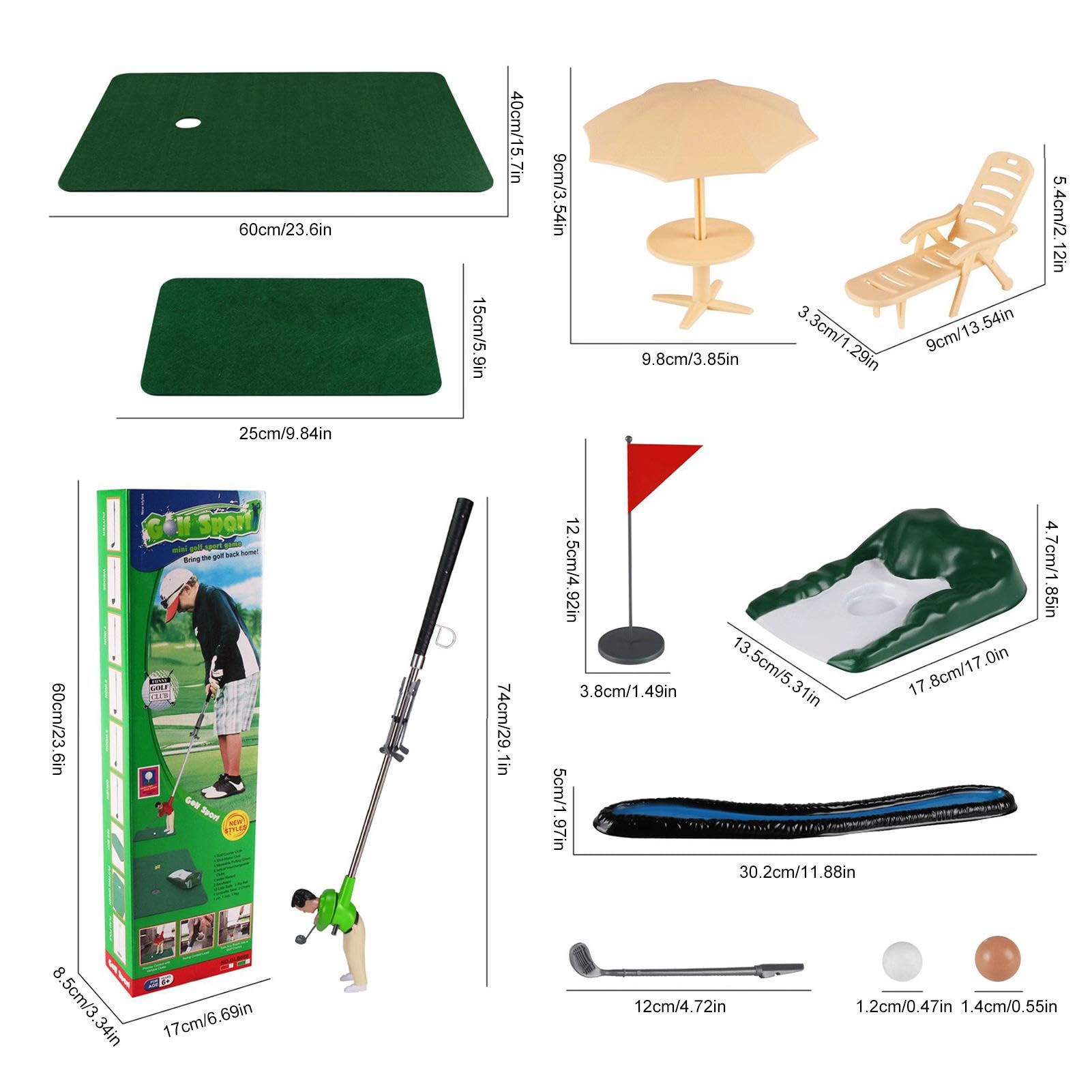 Mini Golf Game Set for Toiletries - Fun Indoor Golf Practice Kit with Golf Man Figure - Family Game Toys for Kids & Adults | Perfect for Bathroom Entertainment, Office Stress Relief & Family Game Nights