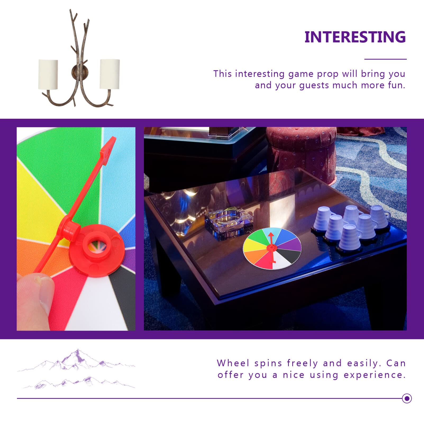 Gadpiparty Prize Wheel Slots - Wall Mount Spinning Wheel Game for Parties, Events & Giveaways - Reusable Turn Plate Prop (Style 1) - Perfect for Carnivals, Fundraisers & Casino Nights