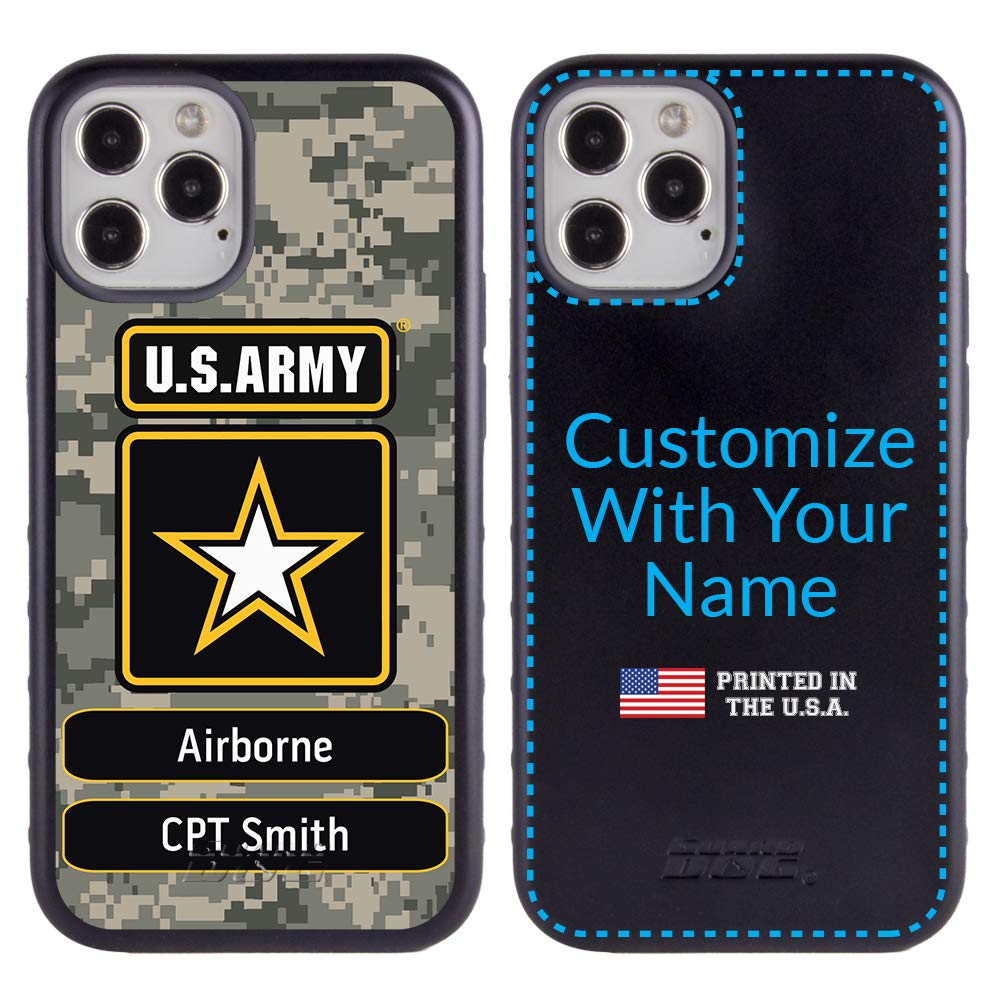 Guard Dog Custom iPhone 12 Pro Max Case - Personalized US Army Design - Engrave Your Name on Rugged Hybrid Protective Cover | Perfect for Military Personnel, Outdoor Adventures & Heavy-Duty Protection