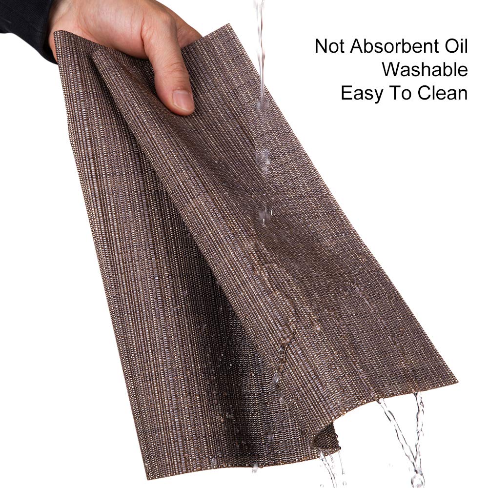 Myir JUN 6-Pack Washable Non-Slip Heatproof Woven Placemats Set - PVC Fabric Dining Table Mats for Indoor Use, Perfect for Coffee, Breakfast, and Family Gatherings