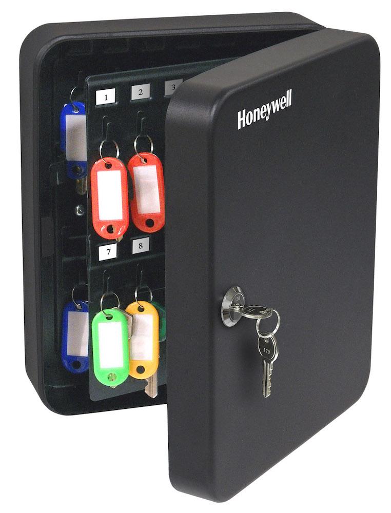 Honeywell 6106 48-Key Steel Security Box with Key Lock - Secure Storage for Valuables, Documents & Keys at Home or Office