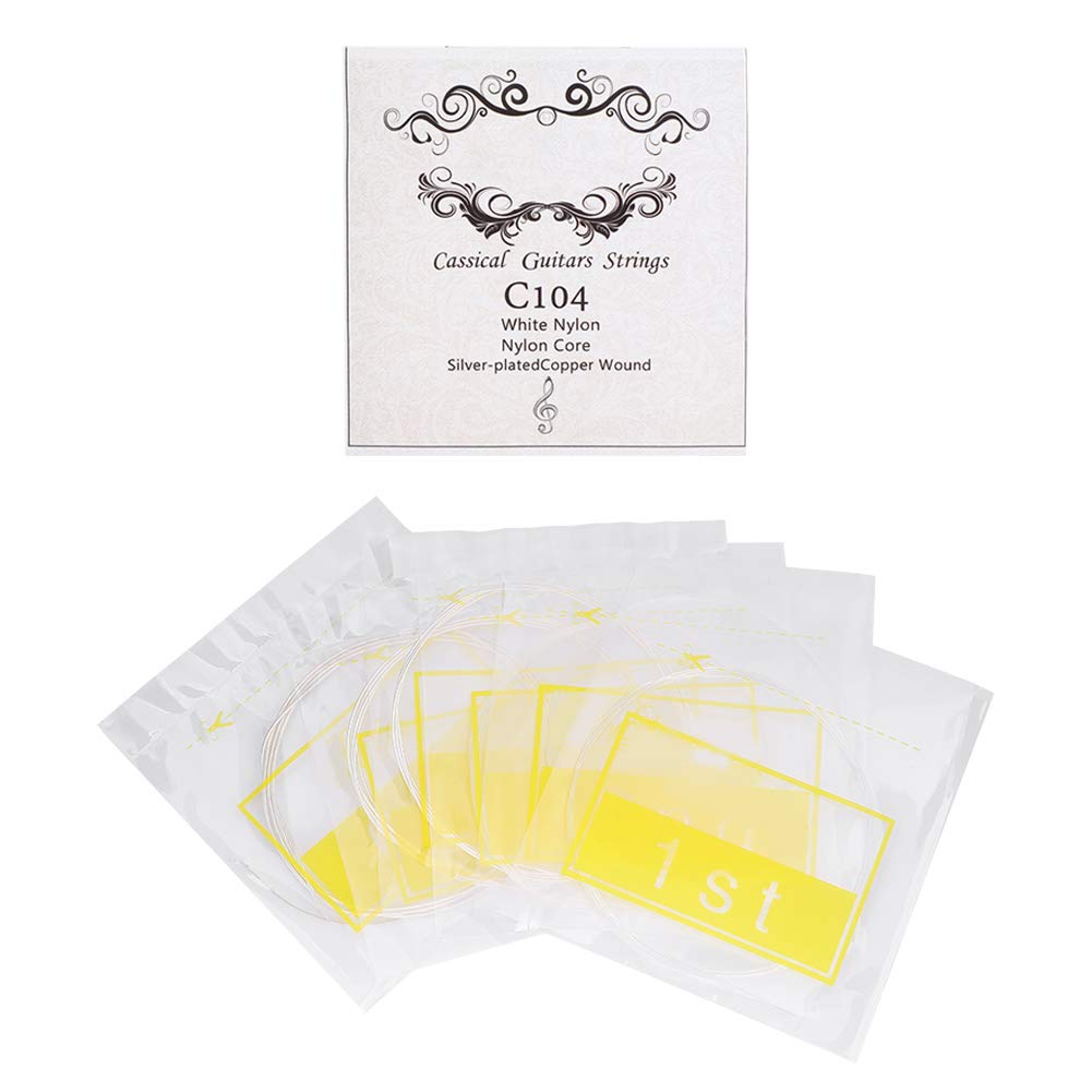 IRIN C104 6-Pack Nylon & Copper Classical Guitar Strings Set - Premium Replacement Strings for Acoustic Classical Guitars | Perfect for Beginners, Performances & Studio Recording