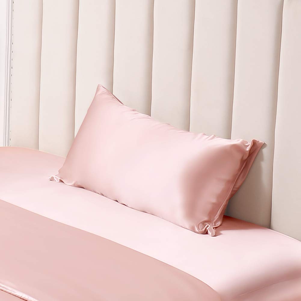 THXSILK 100% Mulberry Silk Pillowcase for Hair & Skin Care - 25 Momme Luxury Silk Pillow Cover with Hidden Zipper (Standard Size, Charming Pink) - Perfect for Beauty Sleep, Anti-Frizz & Wrinkle Prevention