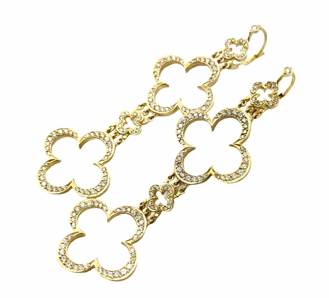 Ultra Rare 18k Yellow Gold 3ctw Diamond Cross Earrings by Loree Rodkin - Luxury Religious Jewelry for Women, Perfect for Church, Weddings & Special Occasions