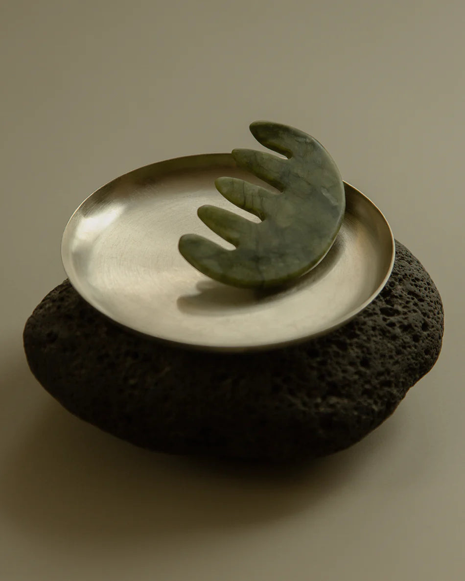 Premium Jade Scalp Massager - Natural Stone Head Massager for Relaxation, Stress Relief & Hair Growth - Perfect for Home Spa, Self-Care & Gifting