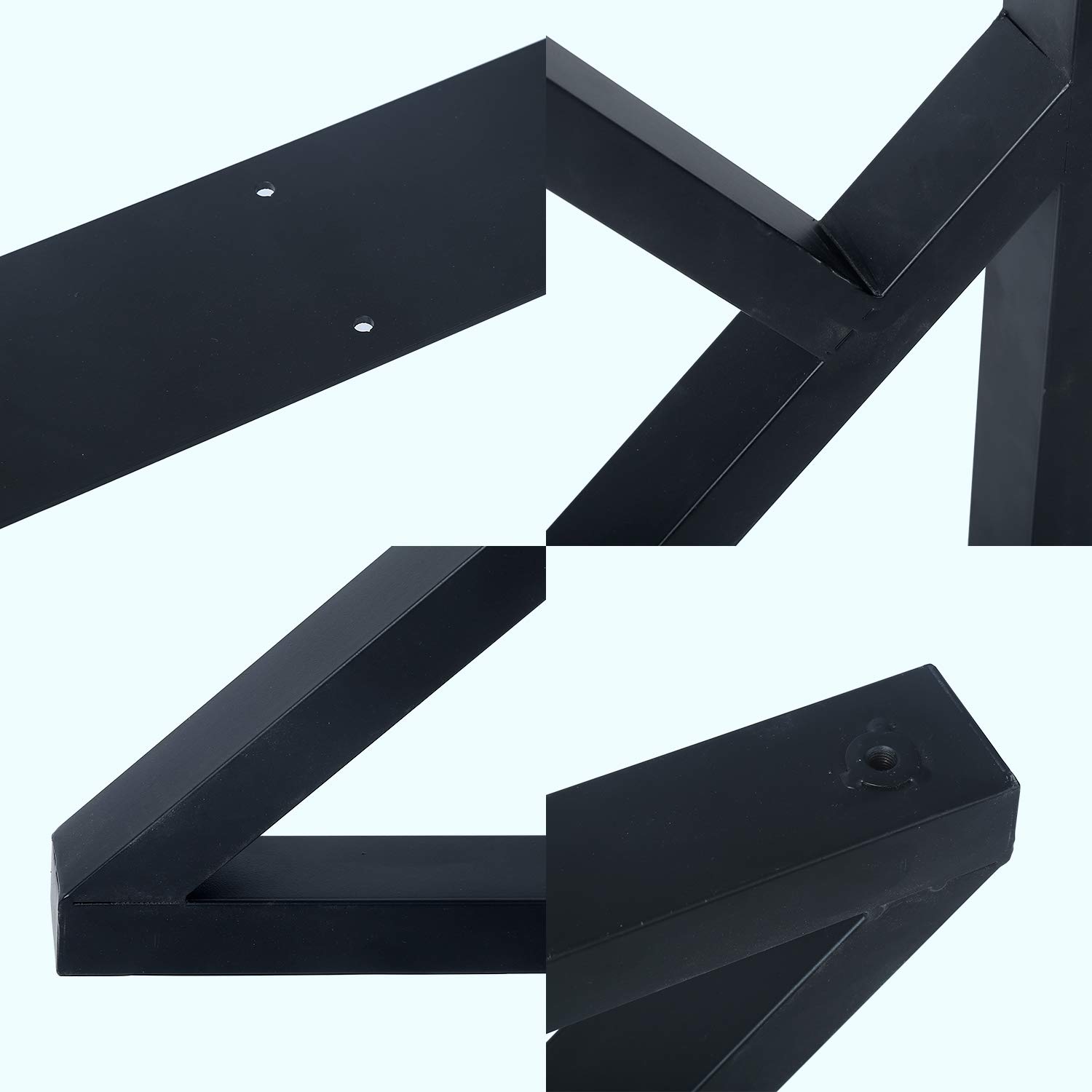 MBQQ 2-Pack Rustic K-Shaped Metal Furniture Legs - Heavy Duty Industrial Table Legs for DIY Desks, Dining Tables & Benches (28