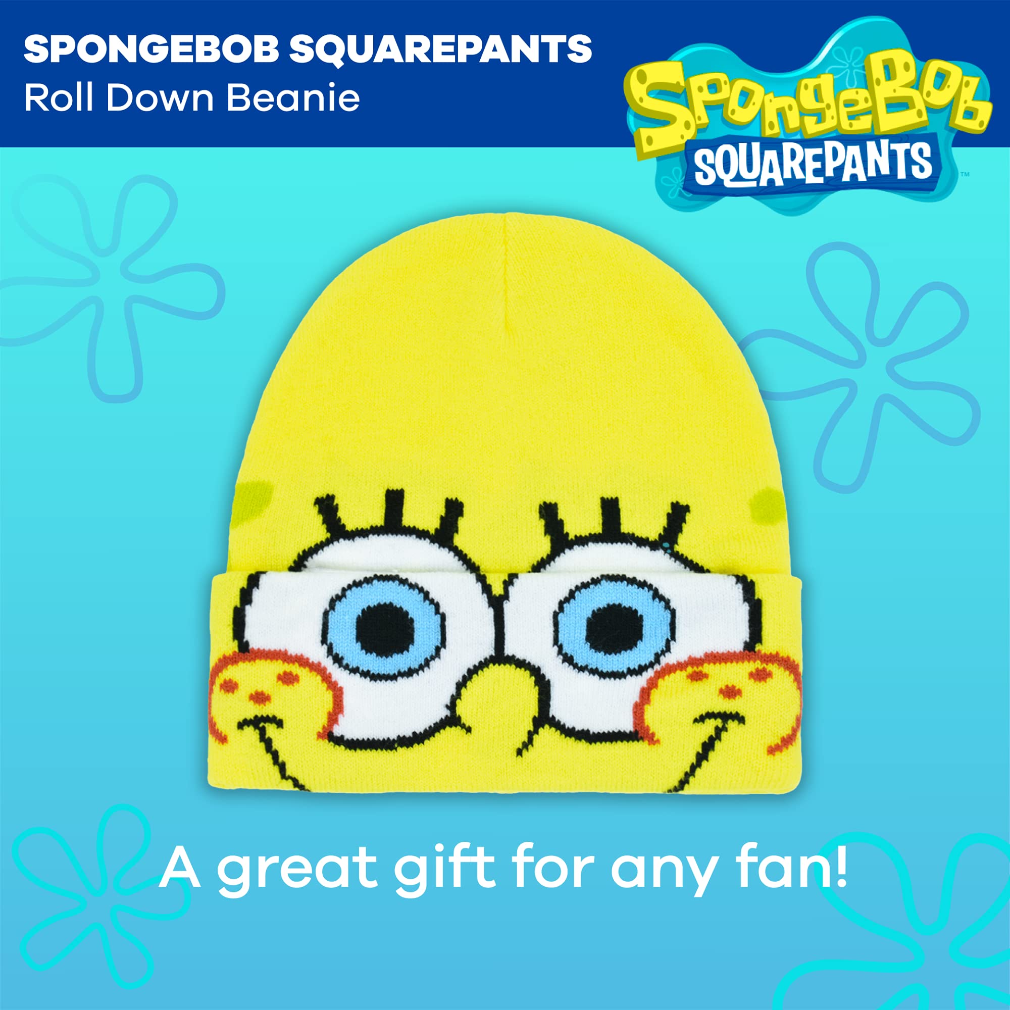 Spongebob Squarepants Beanie Hat for Adults & Kids - Soft Winter Knit Cap with Logo - Perfect for Cosplay, Halloween Costume & Cartoon Fans