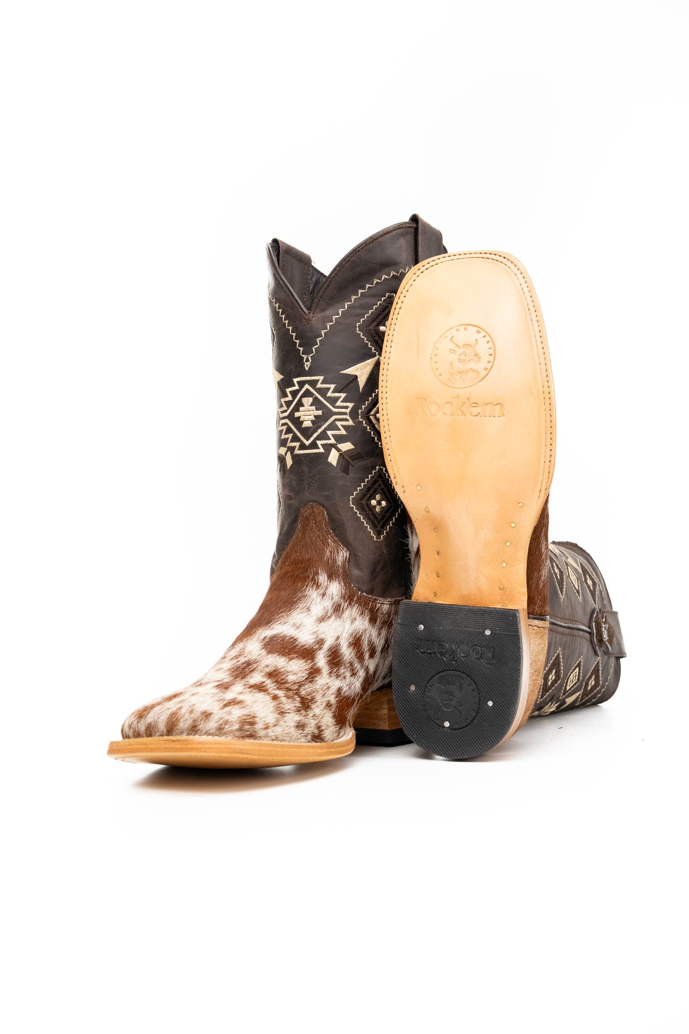 Authentic Men's Cowhide Square Toe Cowboy Boots - Size 11.5 (US) - Premium Western Boots for Rodeo, Country Dancing & Outdoor Adventures - NM110 Style