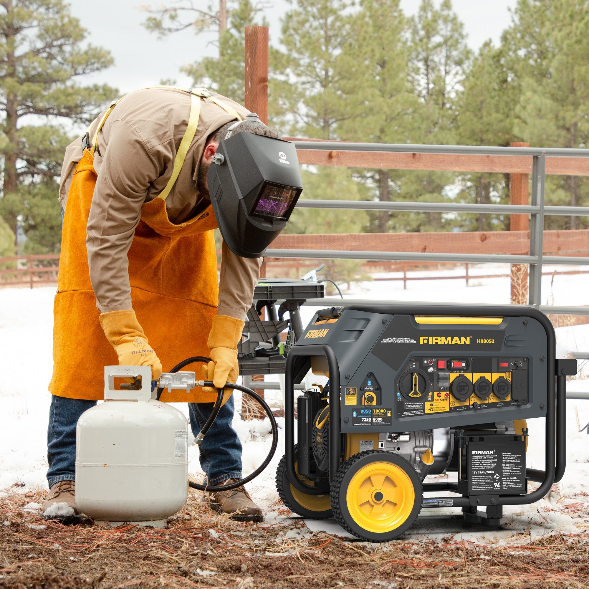 10000W Dual Fuel Portable Generator with Electric Start - 120/240V Output & CO Alert - Perfect for Home Backup Power, Camping, and Outdoor Events
