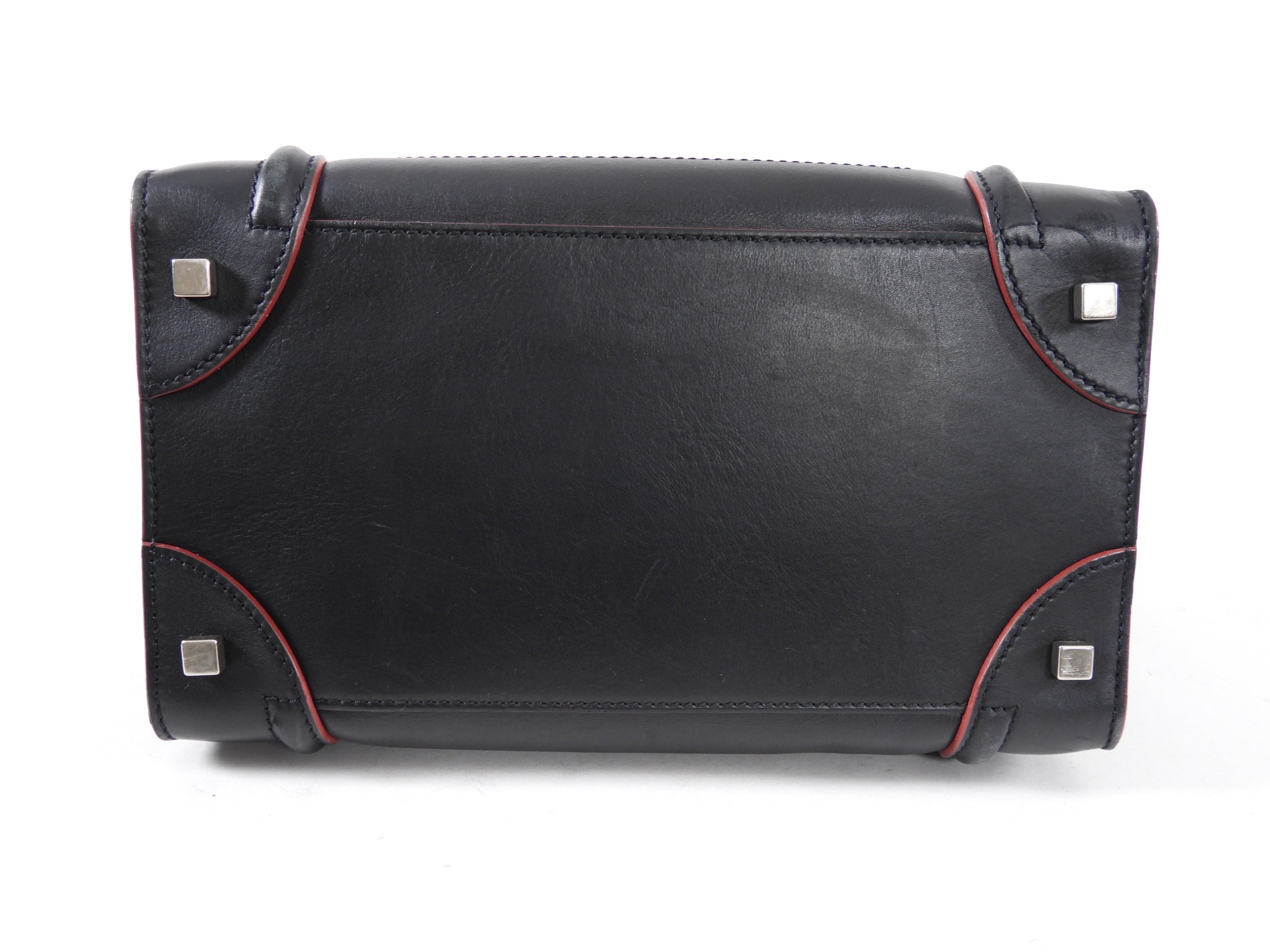 Celine Black and Red Leather Medium Phantom Tote Bag for Women - Luxury Designer Handbag for Work, Travel & Everyday Use