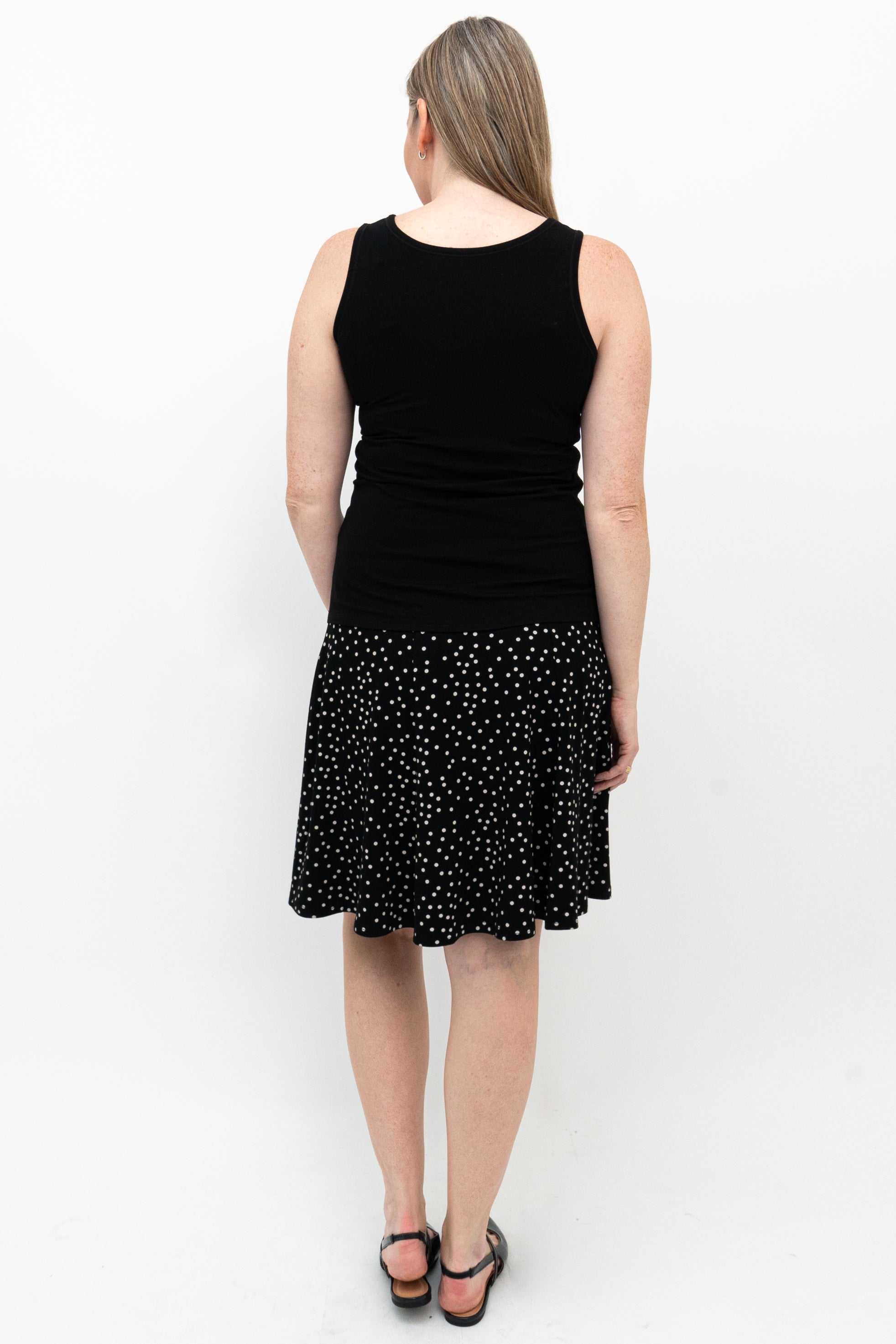 Aly Polka Dot Bamboo Skirt - Eco-Friendly & Comfortable Women's Skirt for Casual Wear, Office, and Summer Outfits