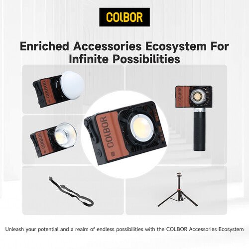 COLBOR W100R Portable RGB LED Monolight - Professional Photography Lighting for Studio, YouTube Videos & Live Streaming - Compact & Powerful Continuous Light for Content Creators