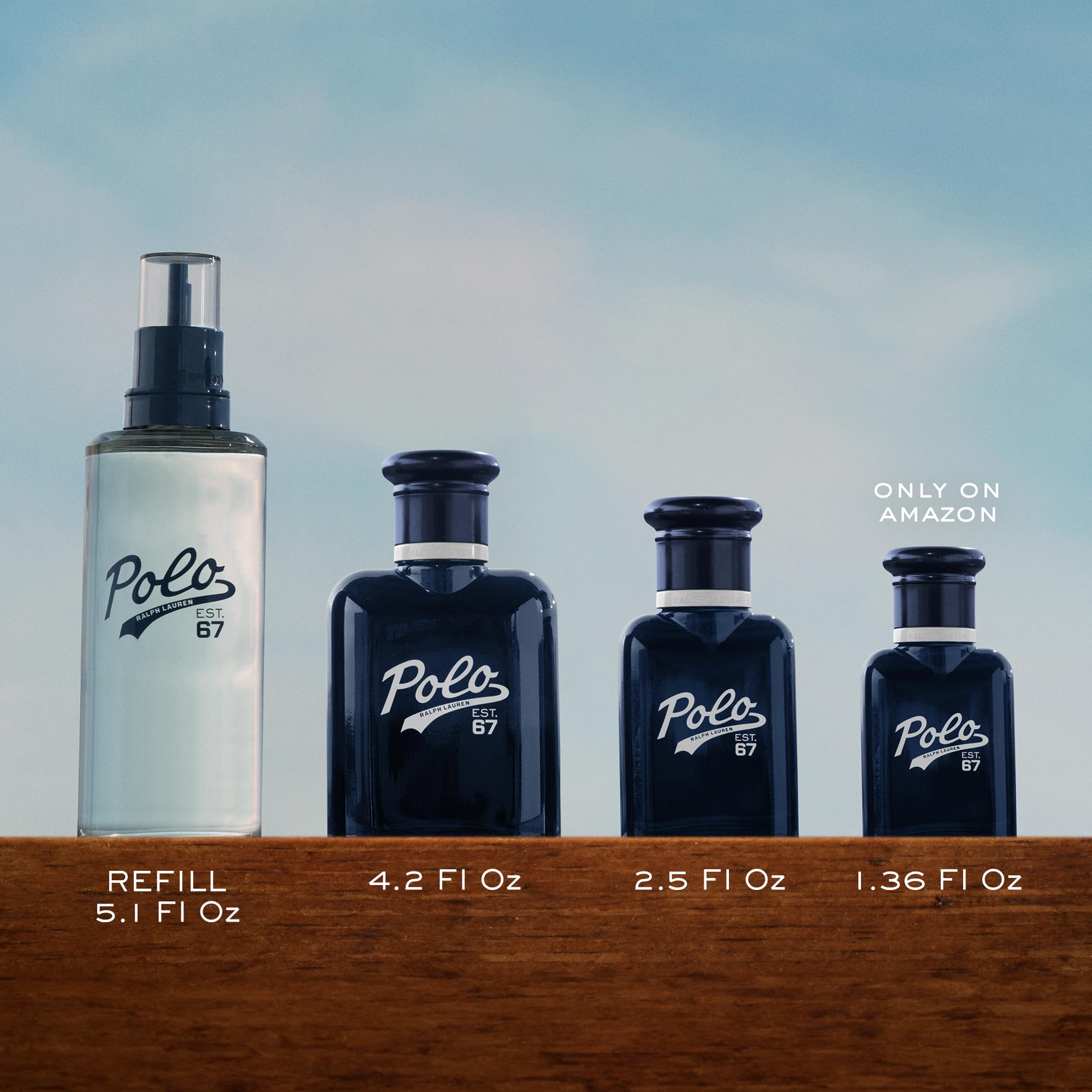 Ralph Lauren Polo 67 Men's Cologne Refill Set - Woody & Solar Fragrance with Sunflower, Bergamot & Patchouli - 2.5 Fl Oz EDT & 5.1 Fl Oz Refill Bottle - Perfect for Daily Wear, Office & Special Occasions
