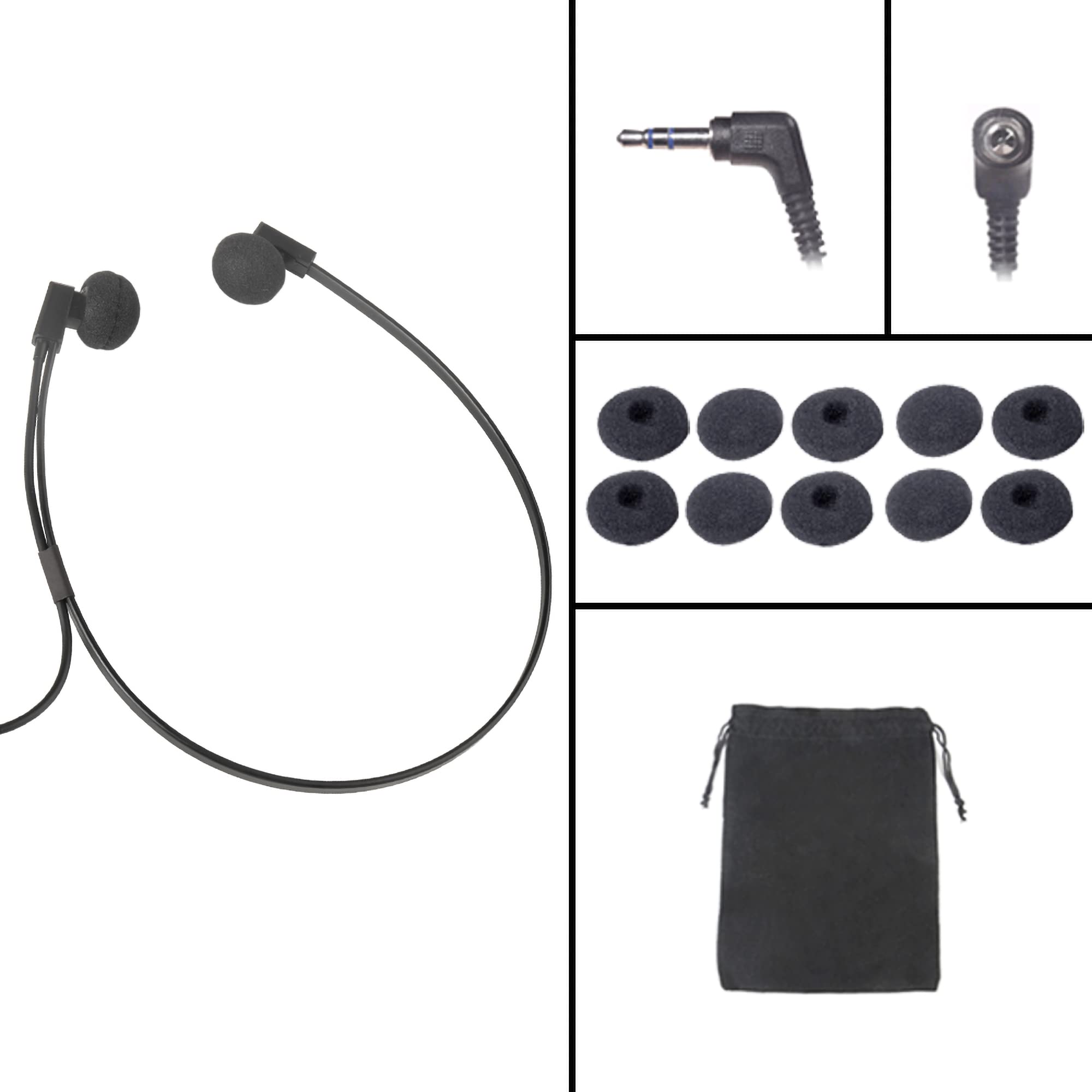 Spectra SP-PC 3.5mm Stereo PC Headset with 4 Pairs of Replaceable Ear Cushions - Perfect for Transcription, Call Centers, Gaming & Online Meetings