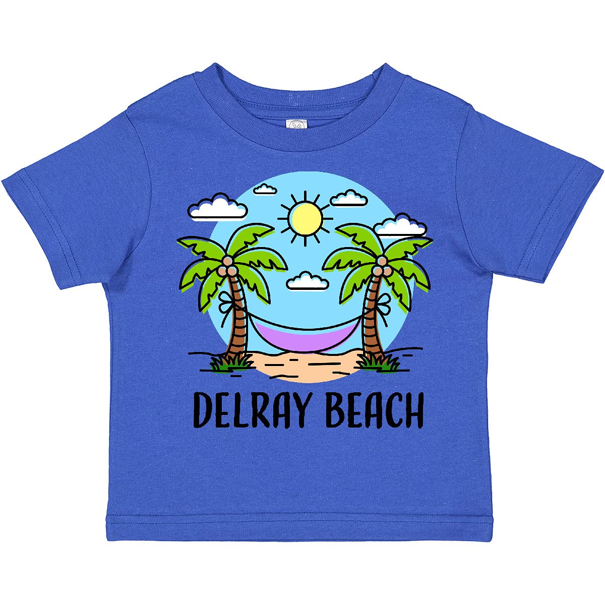 Inktastic Summer Vacation in Delray Beach Toddler T-Shirt - Cute Graphic Tee for Boys & Girls - Soft Cotton Kids Shirt for Beach Trips & Family Vacations