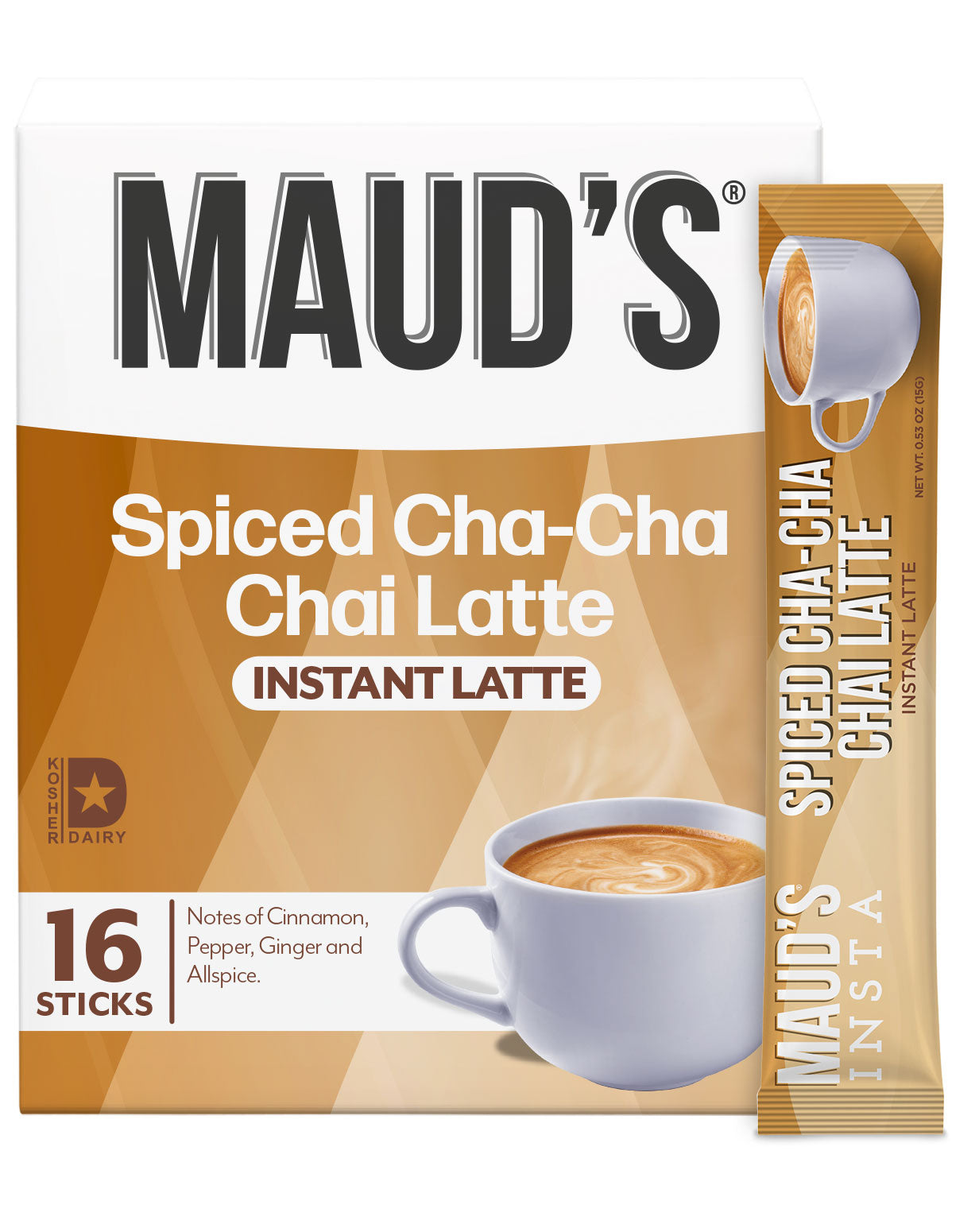 Maud's Instant Chai Latte Sticks - Premium Spiced Tea Mix for Home, Office & Travel - Easy & Quick Brewing Anytime, Anywhere