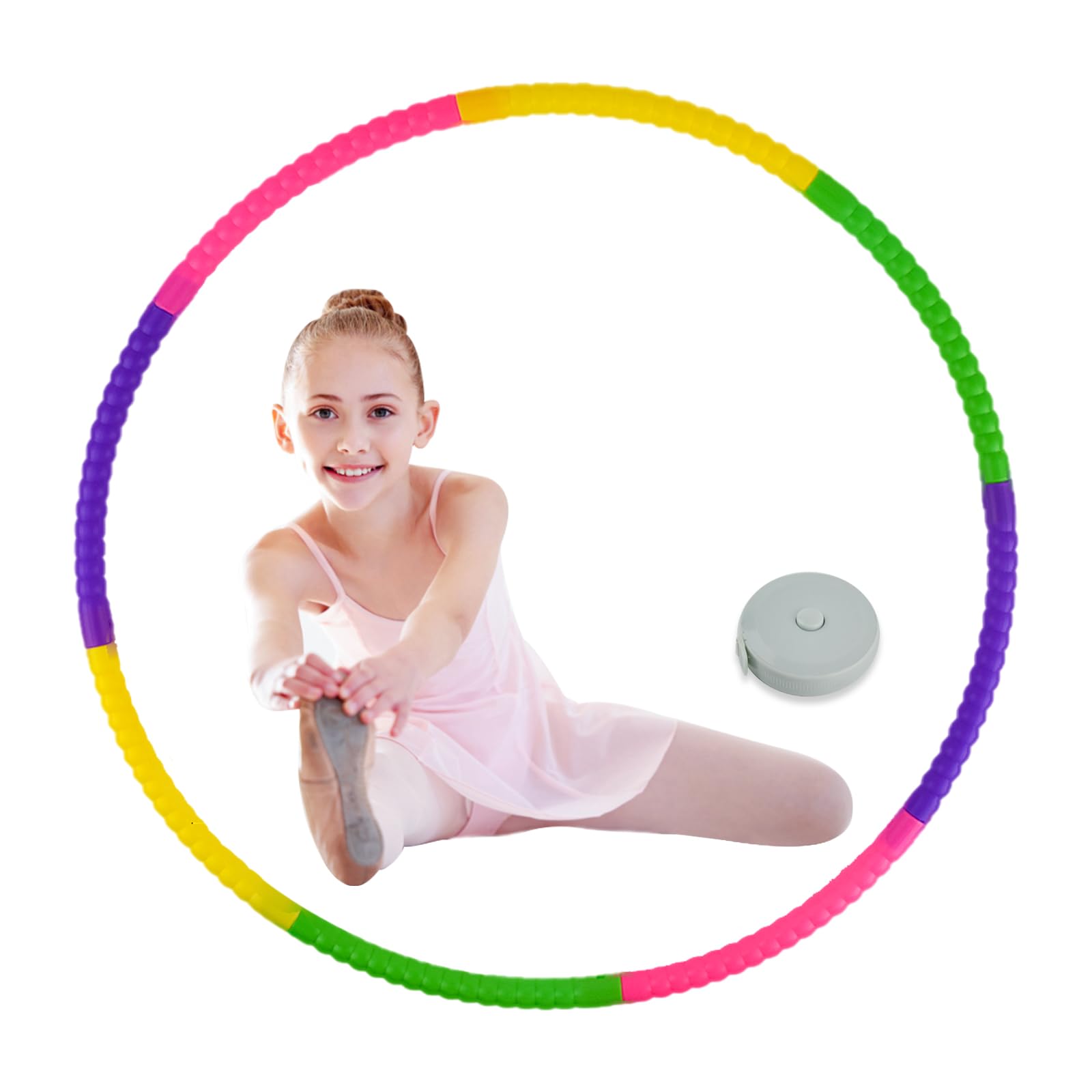 AolKee Kids Hula Hoop - Adjustable Plastic Fitness Hoop for Boys & Girls, Fun Multicolor Exercise Hoop for Dance, Gymnastics & Indoor/Outdoor Fitness Activities - Perfect for Playtime, Gym Class & Home Workouts