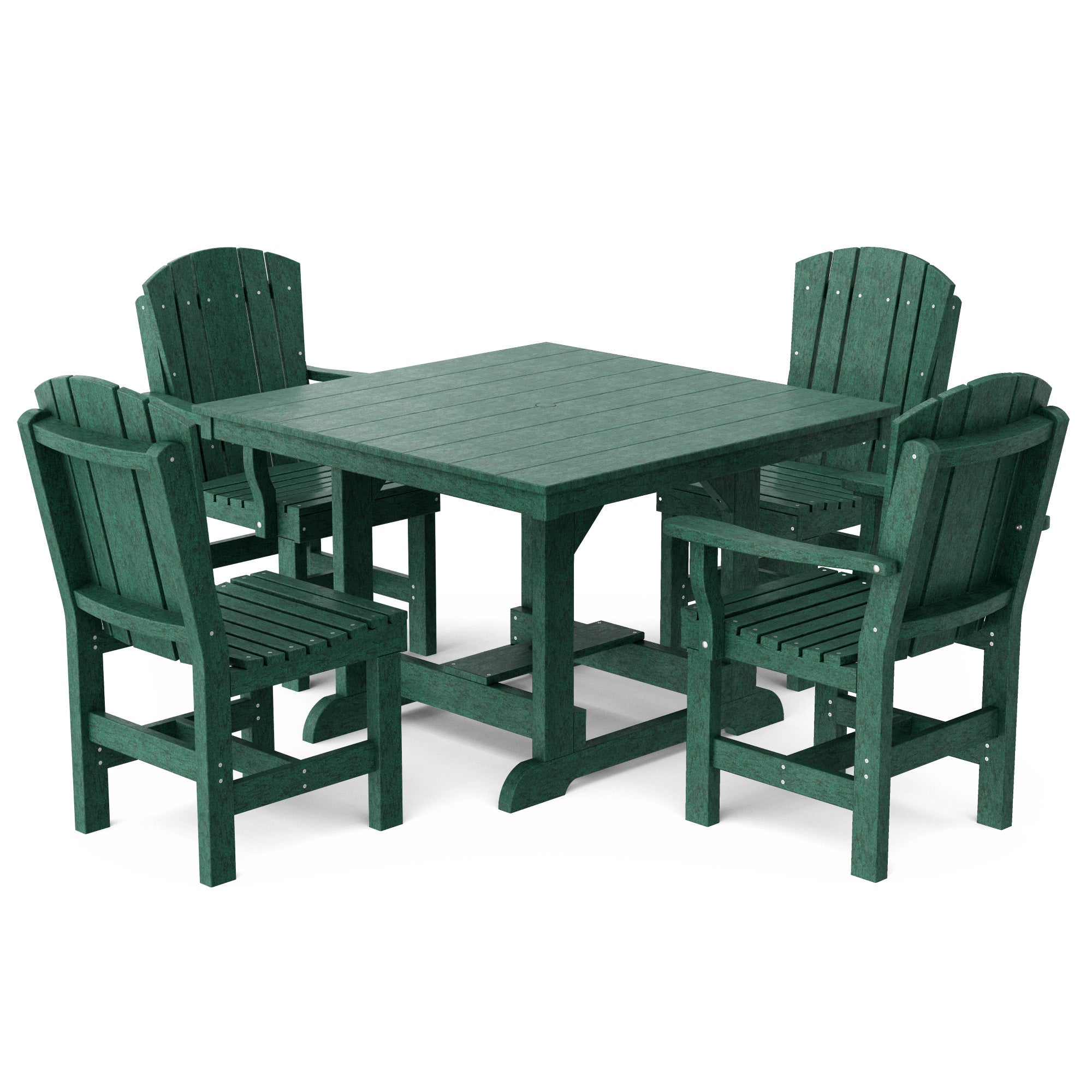 Heritage 5-Piece 44x44 Inch Square Outdoor Dining Set with Cushions - Perfect for Patio, Garden, and Backyard Entertaining