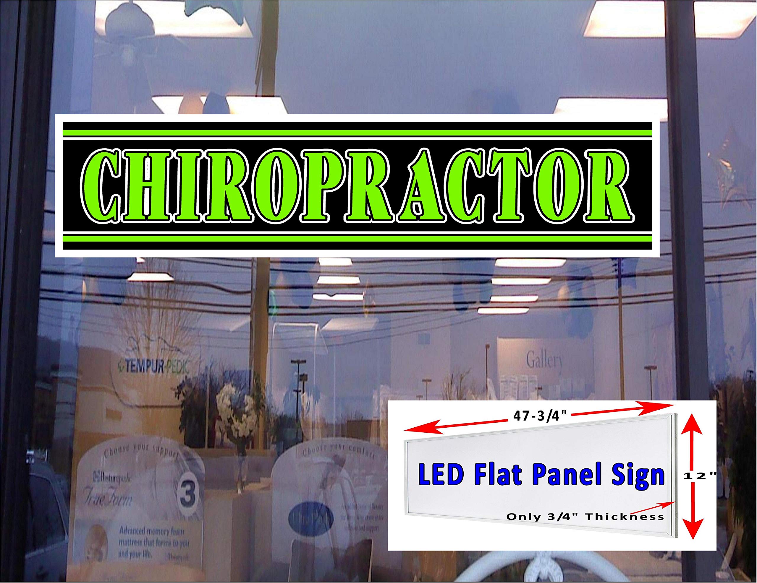 48x12 Inch LED Light Box Sign for Chiropractors - Backlit Window Display for Chiropractic Offices, Massage Therapy Clinics & Wellness Centers