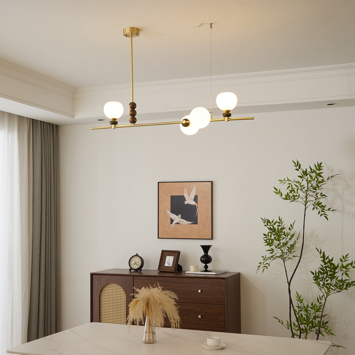 Lyra Linear Island Light - Modern LED Pendant Lighting for Kitchen, Dining Room & Bar - Energy Efficient & Dimmable Hanging Light Fixture