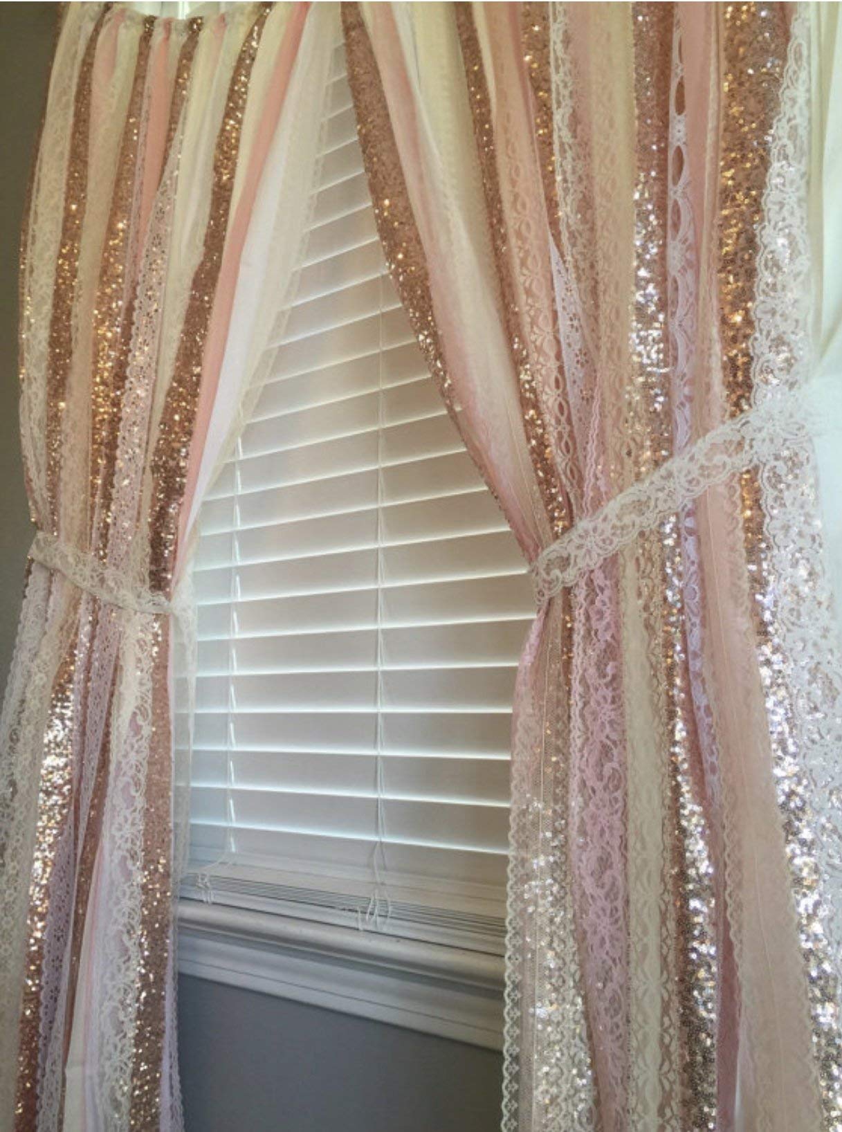 Rose Gold Sequin Garland Backdrop - 5x6ft for Wedding & Baby Shower Decor