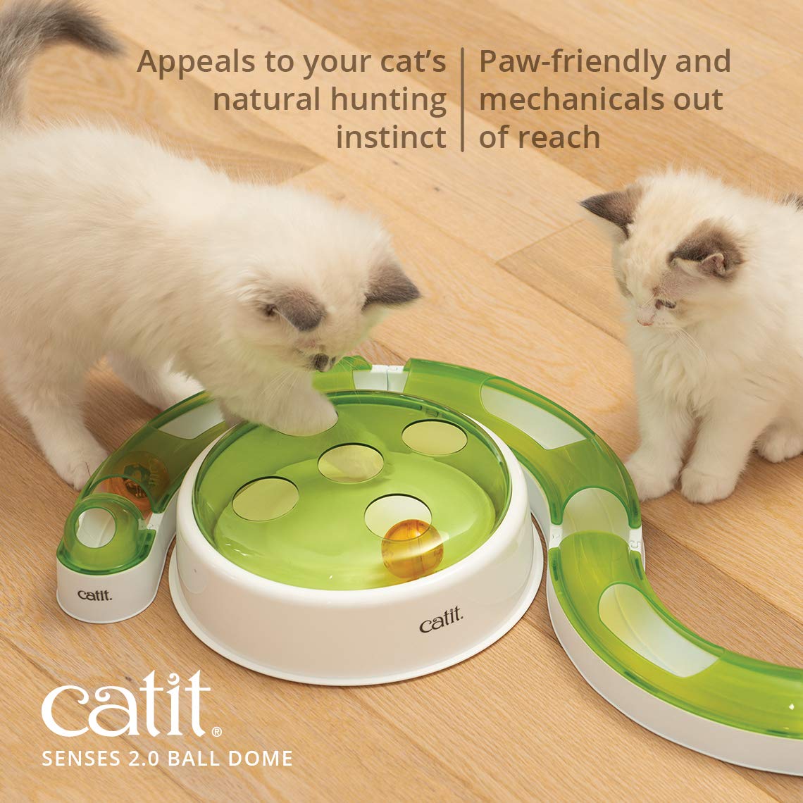 Catit Senses 2.0 Ball Dome Interactive Cat Toy - Motion-Activated Cat Play Toy with 2 Play Modes, No Batteries Included - Fun Exercise & Mental Stimulation for Indoor Cats