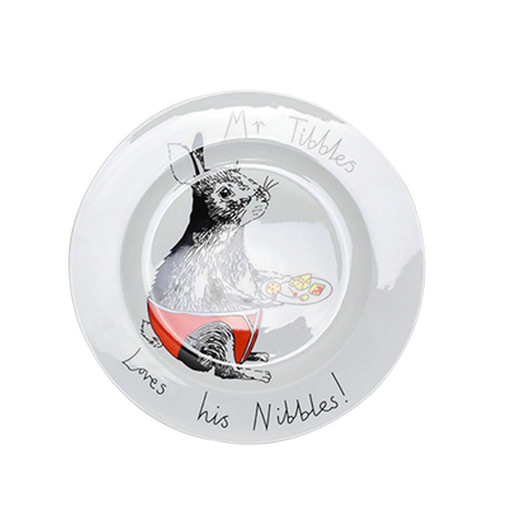 Black Temptation Creative Art Rabbit Ceramic Plate - Elegant Dinnerware Set for Home Decor, Gift Giving & Special Occasions