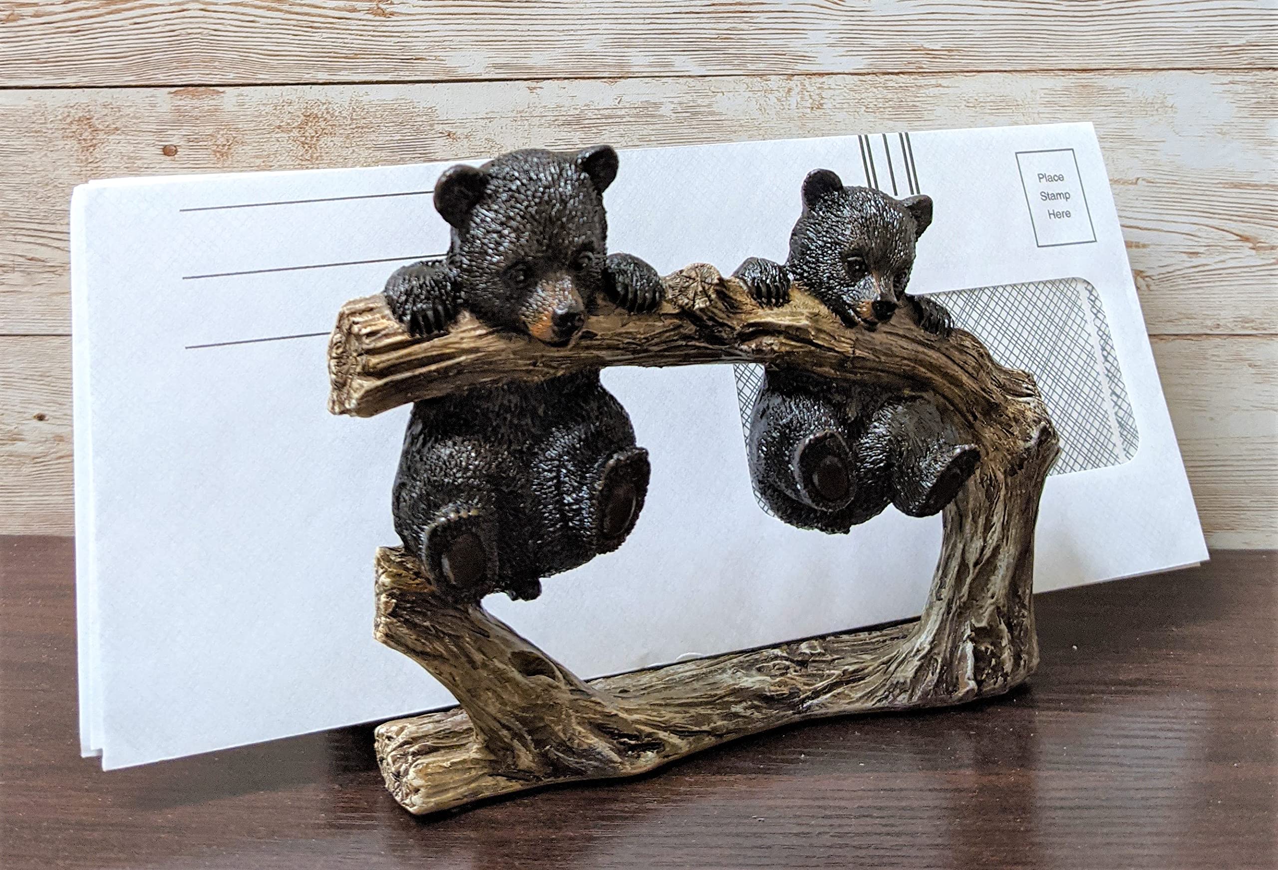 Cute Bear Cubs Hanging on Tree Branch Decorative Napkin Holder & Mail Organizer - Perfect for Kitchen, Office, and Home Decor