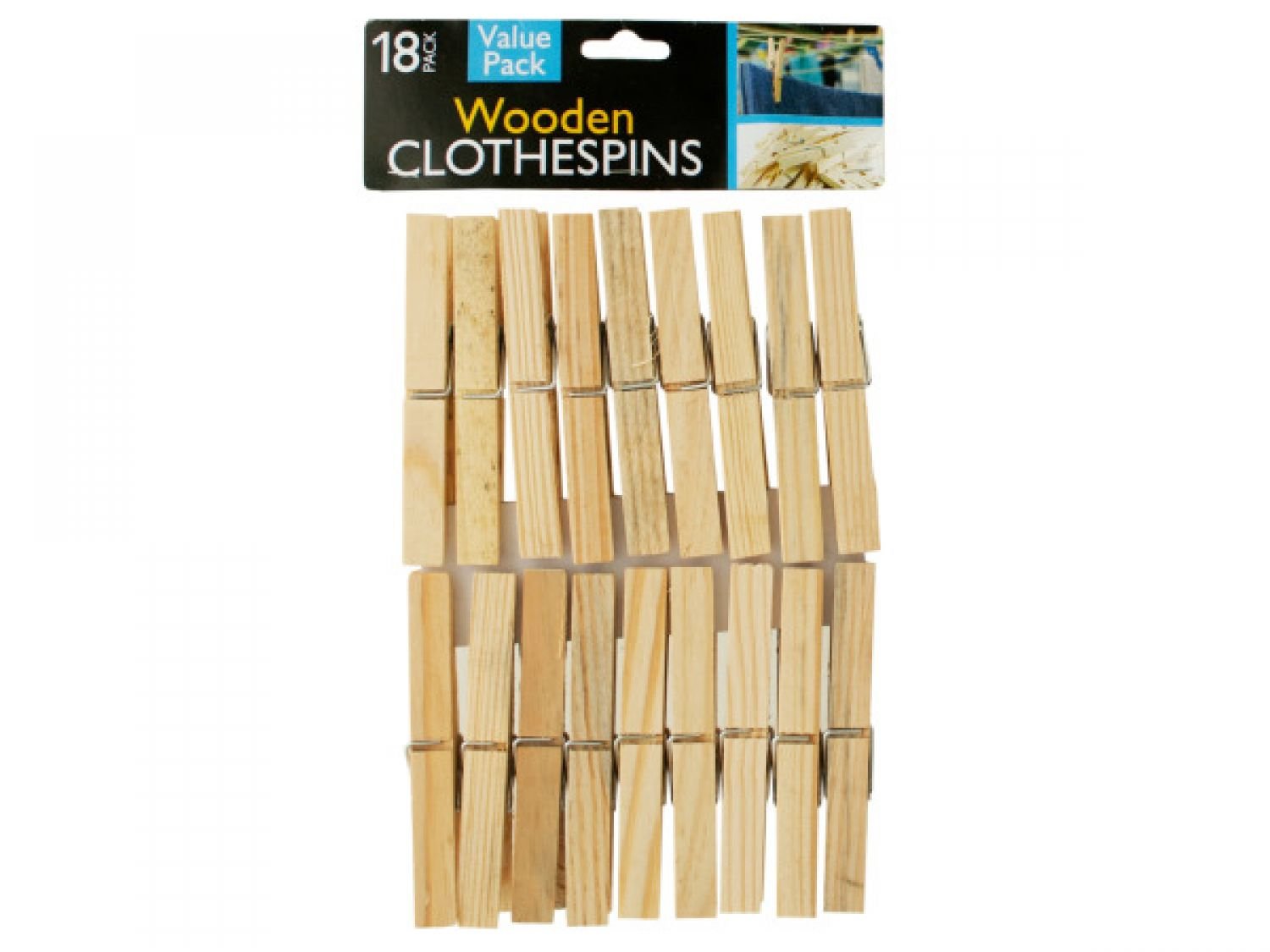 96 Pack Bulk Wooden Clothespins for Laundry, Drying Clothes, DIY Crafts, and Home Organization - Natural Wood Clothes Pins for Indoor & Outdoor Use