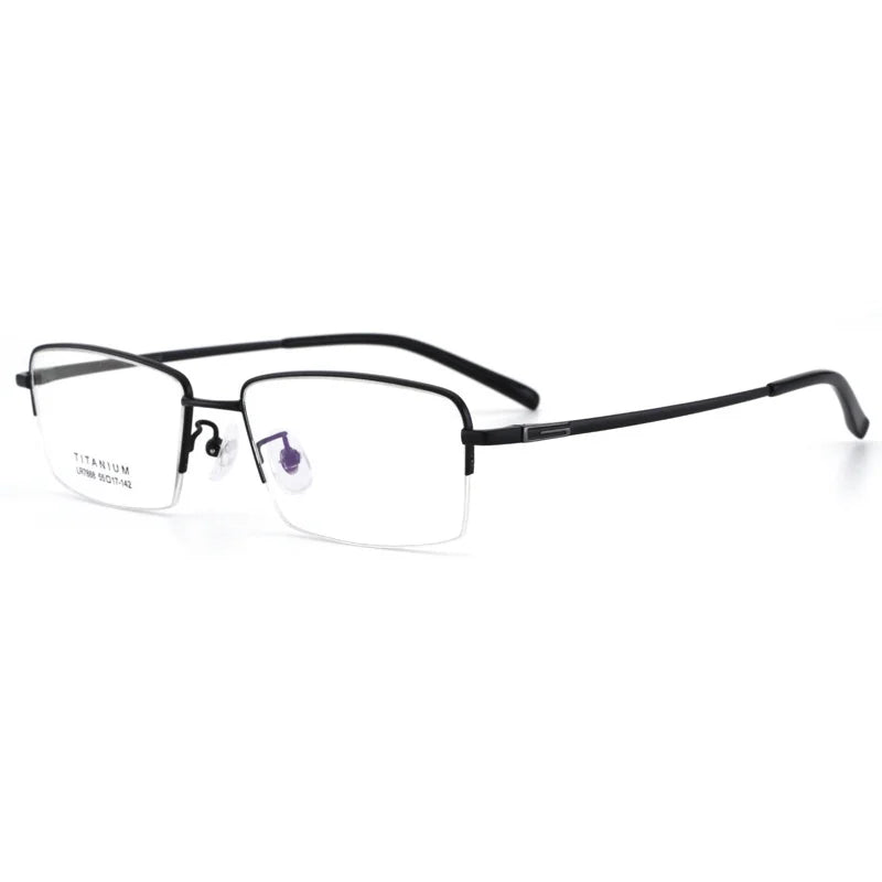 Brightzone Unisex Semi-Rimless Square Titanium Eyeglasses 71457 – Lightweight & Durable Frames for Work, Reading & Everyday Wear