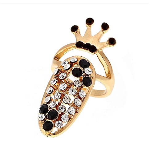 2PCS Bowknot Nail Rings - Crystal Crown Flower Nail Charms for DIY Nail Art Decoration (Stone Color) | Perfect for Bridal, Party, and Special Occasion Nail Designs