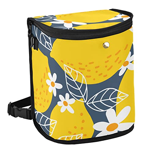 SUABO Yellow Lemon Car Trash Can with Lid - Waterproof Hanging Car Garbage Bin for Headrest | Perfect for Road Trips, Commuting & Keeping Your Vehicle Clean