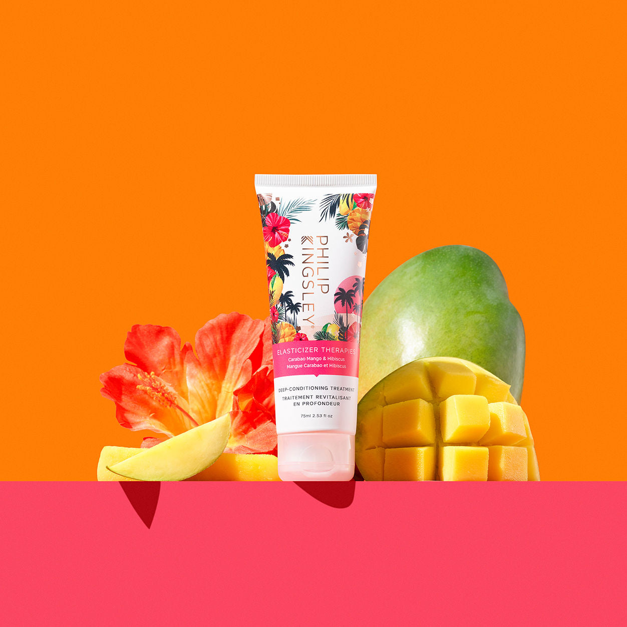Carabao Mango and Hibiscus Hair Elasticizer - Natural Hair Repair Treatment for Dry, Damaged Hair - Perfect for Salon Quality Results at Home