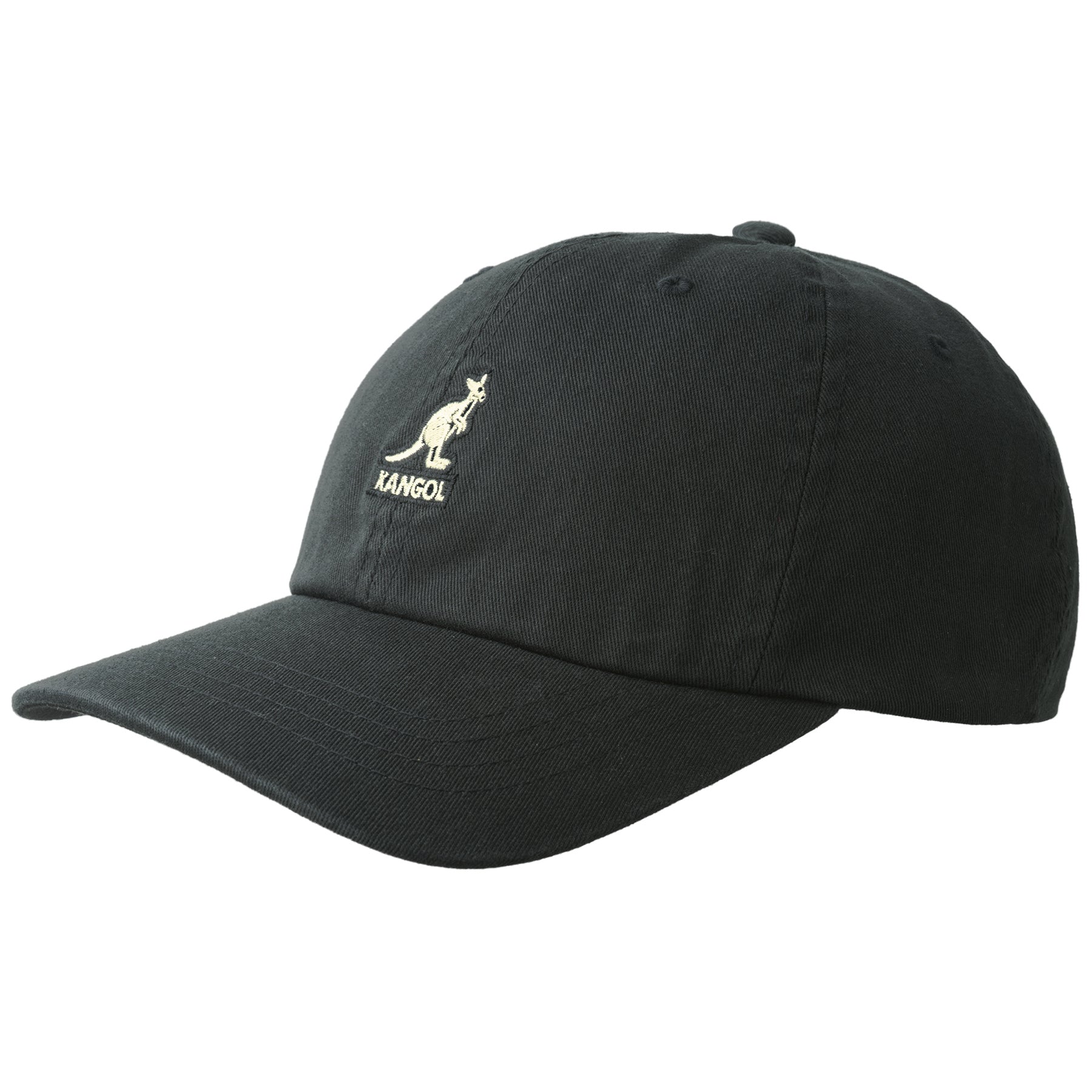 Kangol Washed Baseball Cap for Men & Women - Classic Black Cotton Adjustable Dad Hat for Outdoor, Sports & Casual Wear