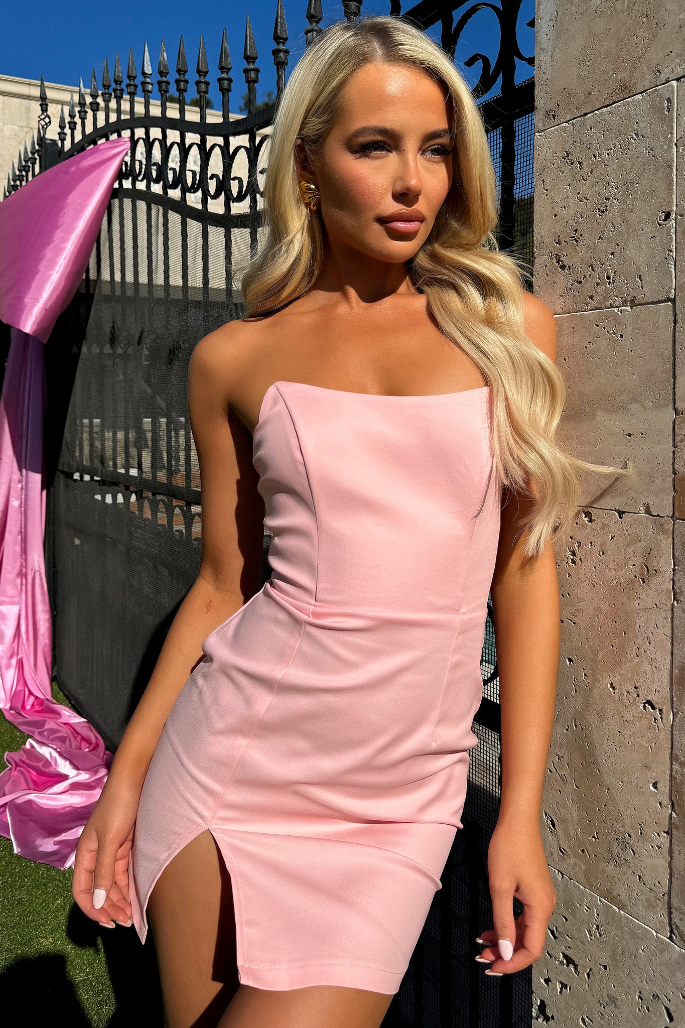Lane Mini Dress in Baby Pink - Flowy Short Sleeve Summer Dress for Women | Perfect for Beach Vacations, Date Nights & Casual Outings