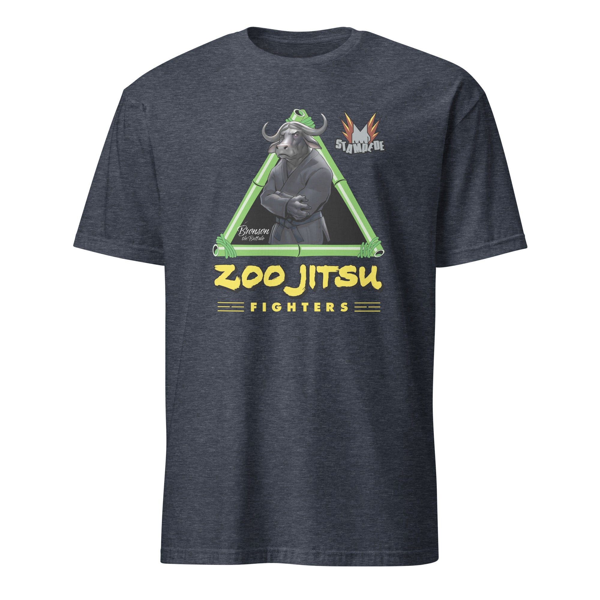 Zoo Jitsu Fighters Bronson the Buffalo Graphic Tee - Unisex Short Sleeve Cotton T-Shirt for Men & Women - Perfect for Martial Arts Fans, Casual Wear & Anime Lovers