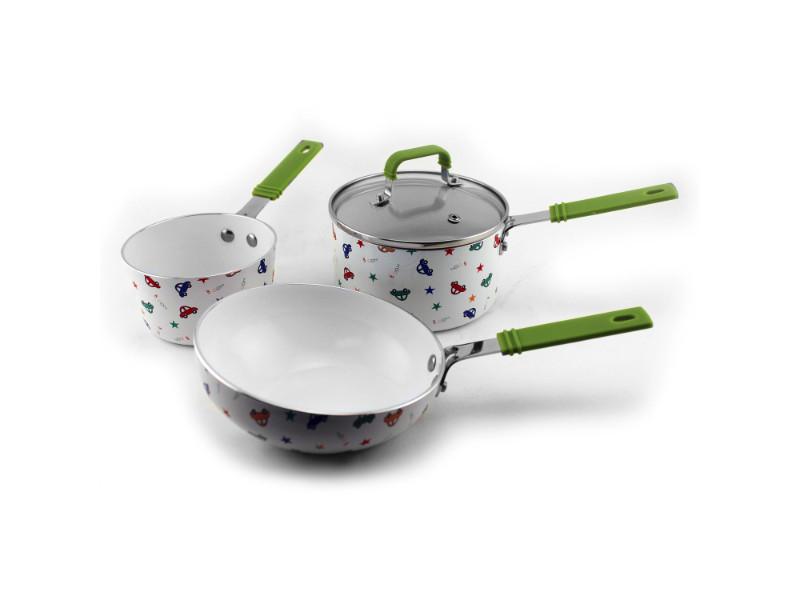 BergHOFF CookNCo 4-Piece Mini Cookware Set with Car Design - Perfect for Kids Play Kitchen, Birthday Gifts & Pretend Cooking Fun