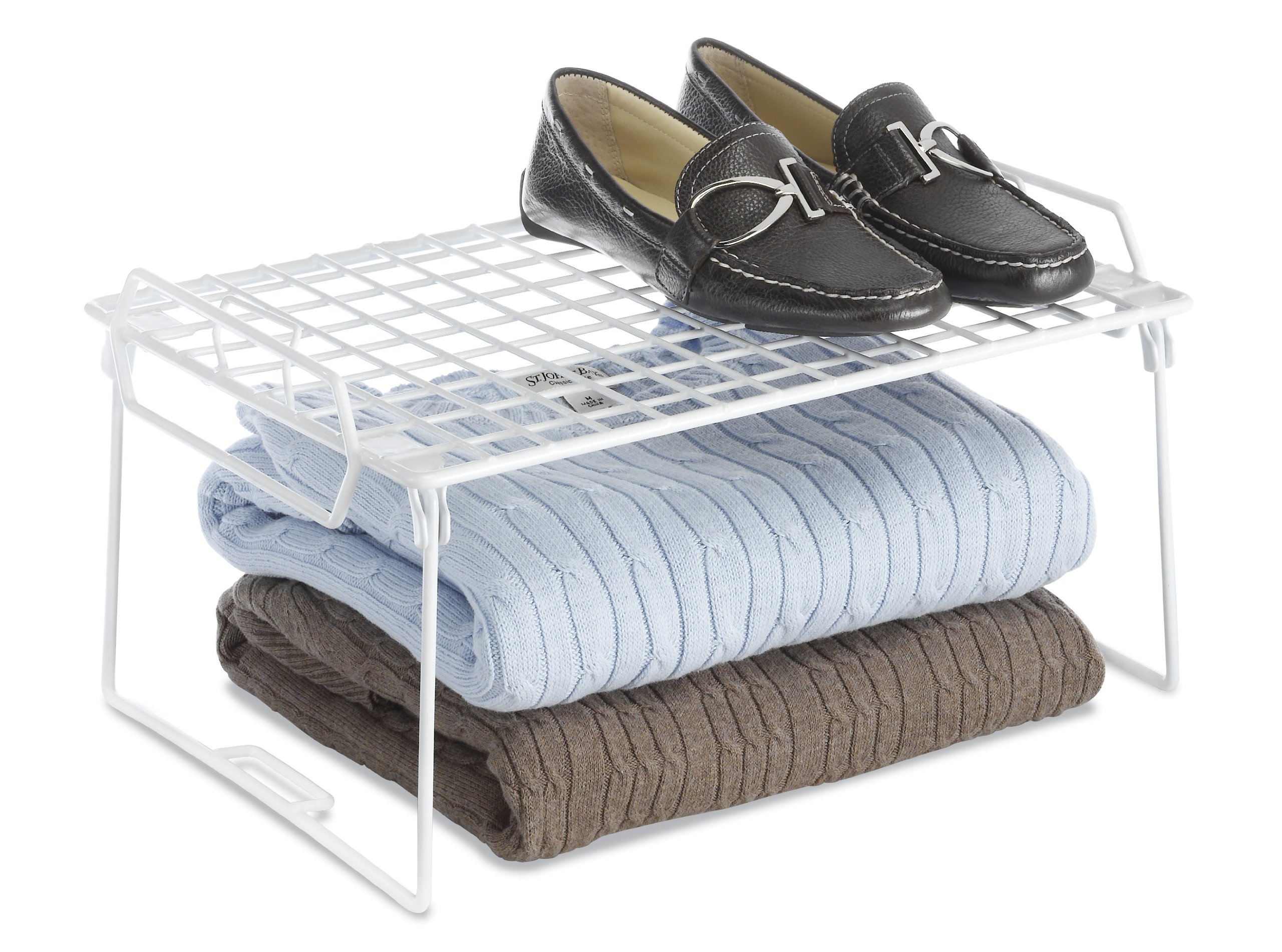 Whitmor Wire Grid Stacking Utility Shelf - Heavy Duty Metal Storage Rack for Garage, Closet, Pantry Organization - Perfect for Home, Office & Warehouse Storage Solutions