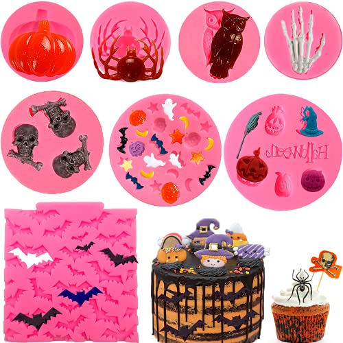 8 Pcs Halloween Fondant Molds